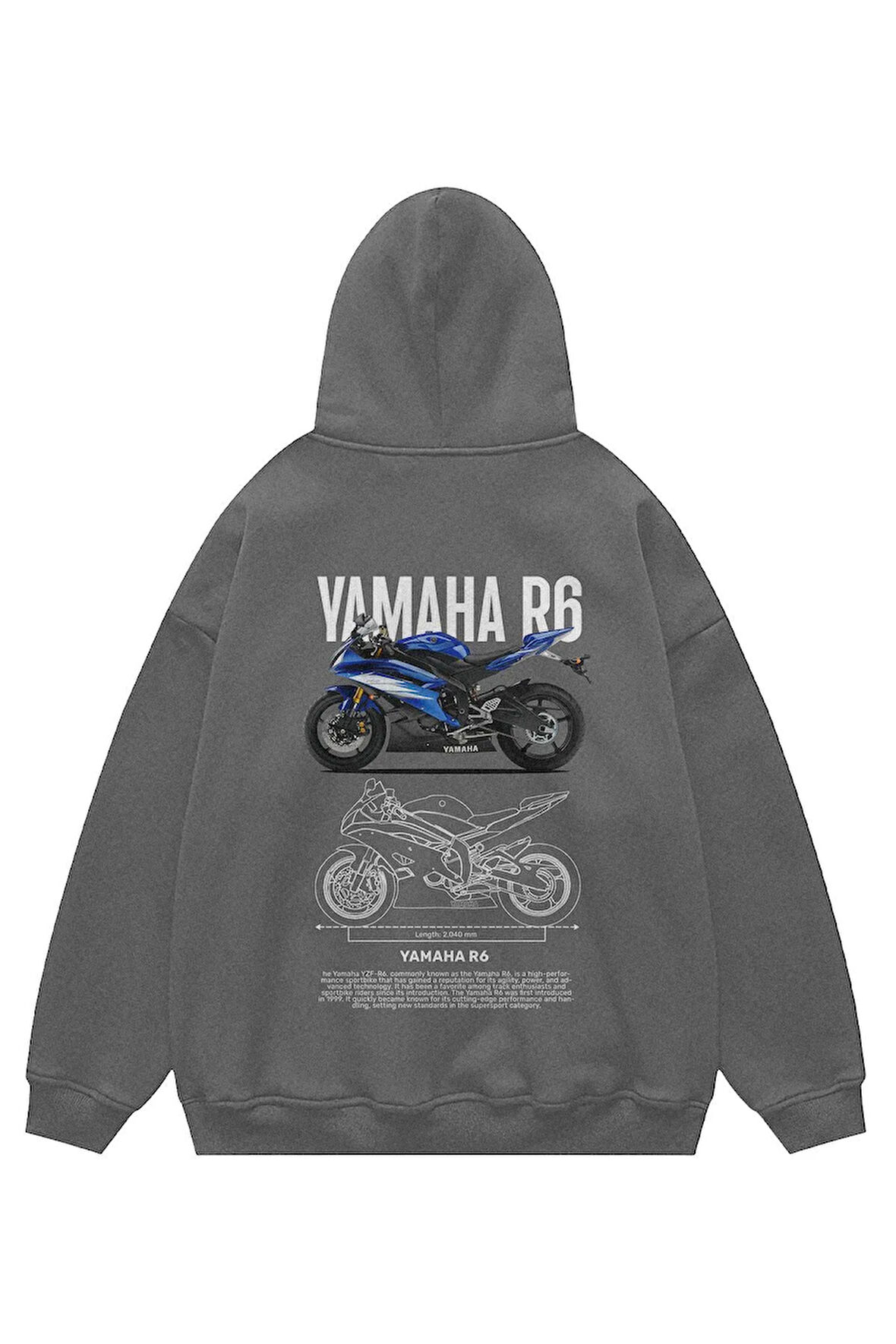 Unisex Yamaha R6 Sweatshirt Kapşonlu Hoodie