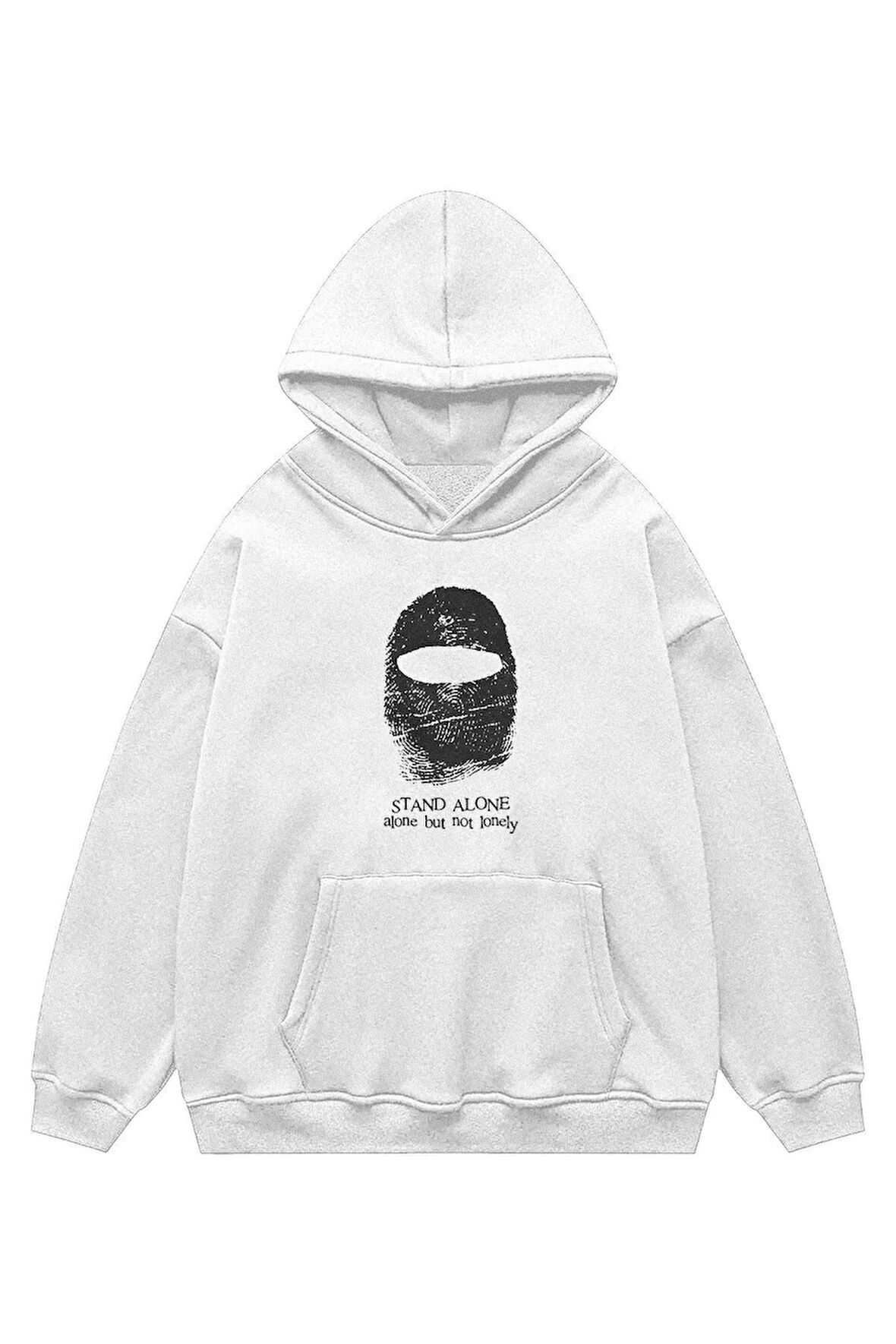 Unisex Stand Alone Kapşonlu Sweatshirt Hoodie
