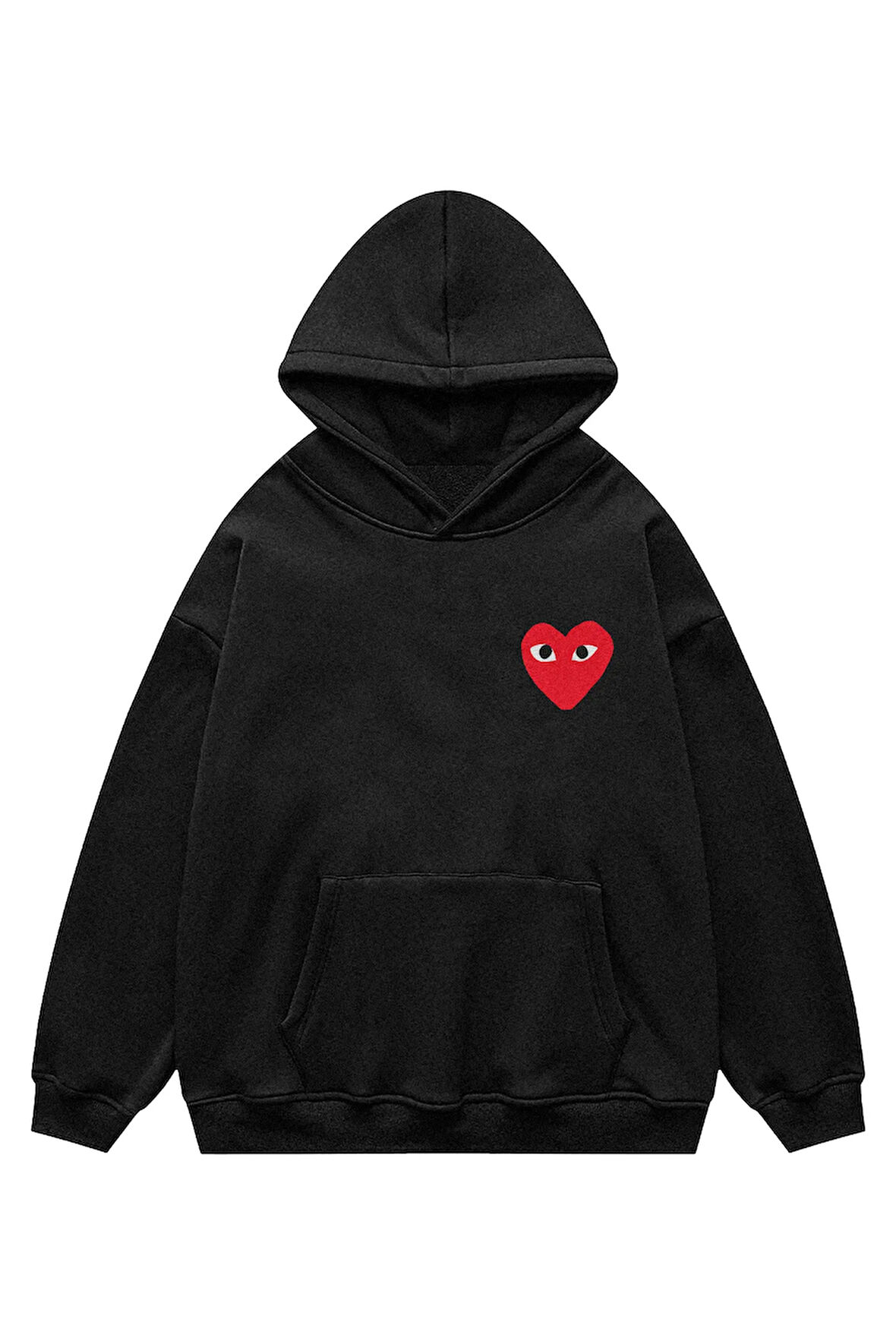 Unisex Red Hearth Sweatshirt Kapşonlu Hoodie
