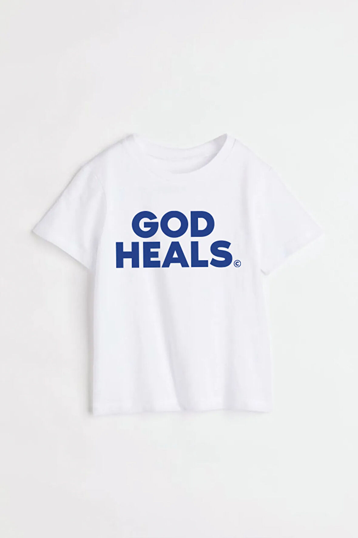 God Heals Baskılı Bisiklet Yaka Basic Trend Kadın T-shirt