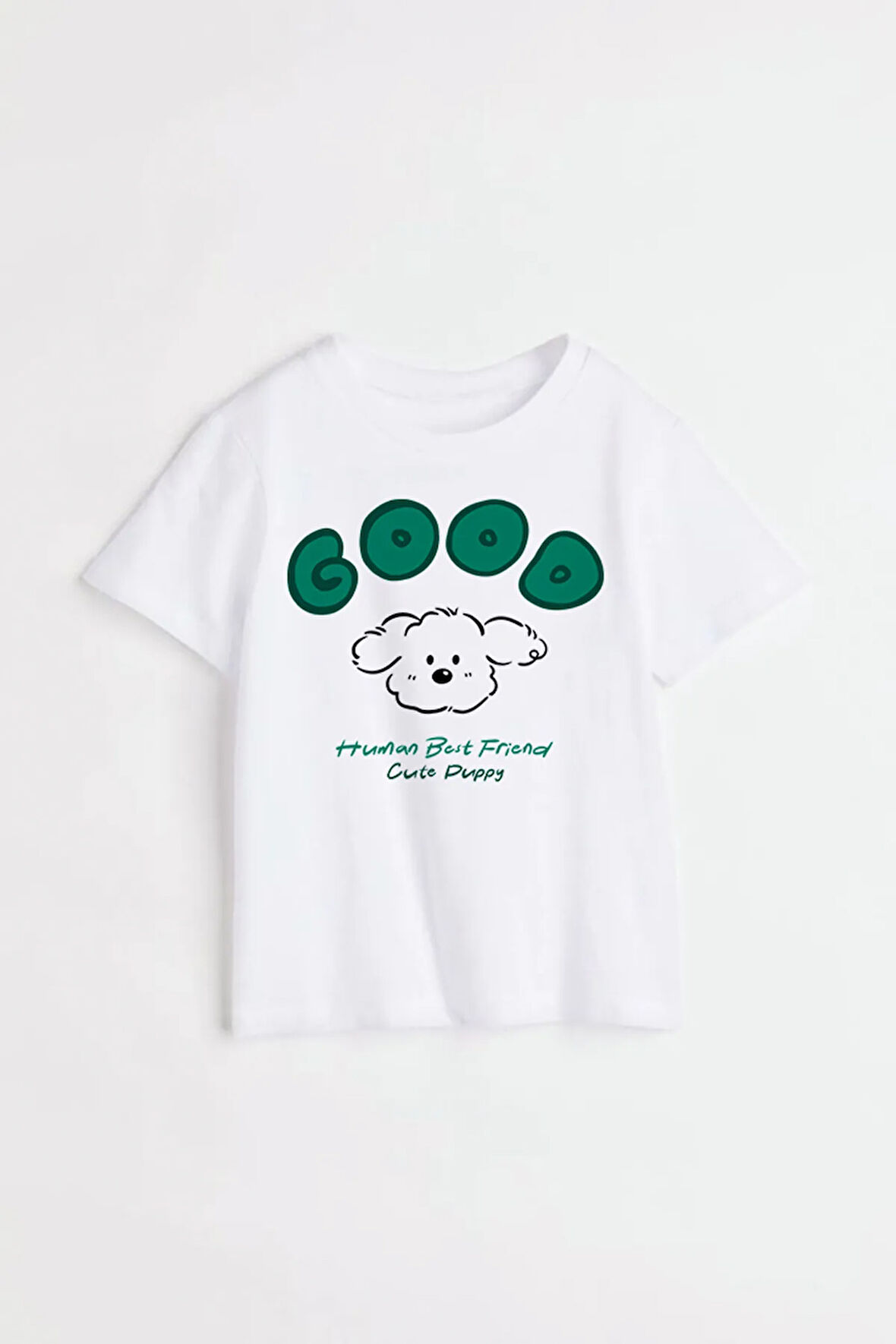 Cute Duppy Baskılı Bisiklet Yaka Basic Trend Kadın T-shirt
