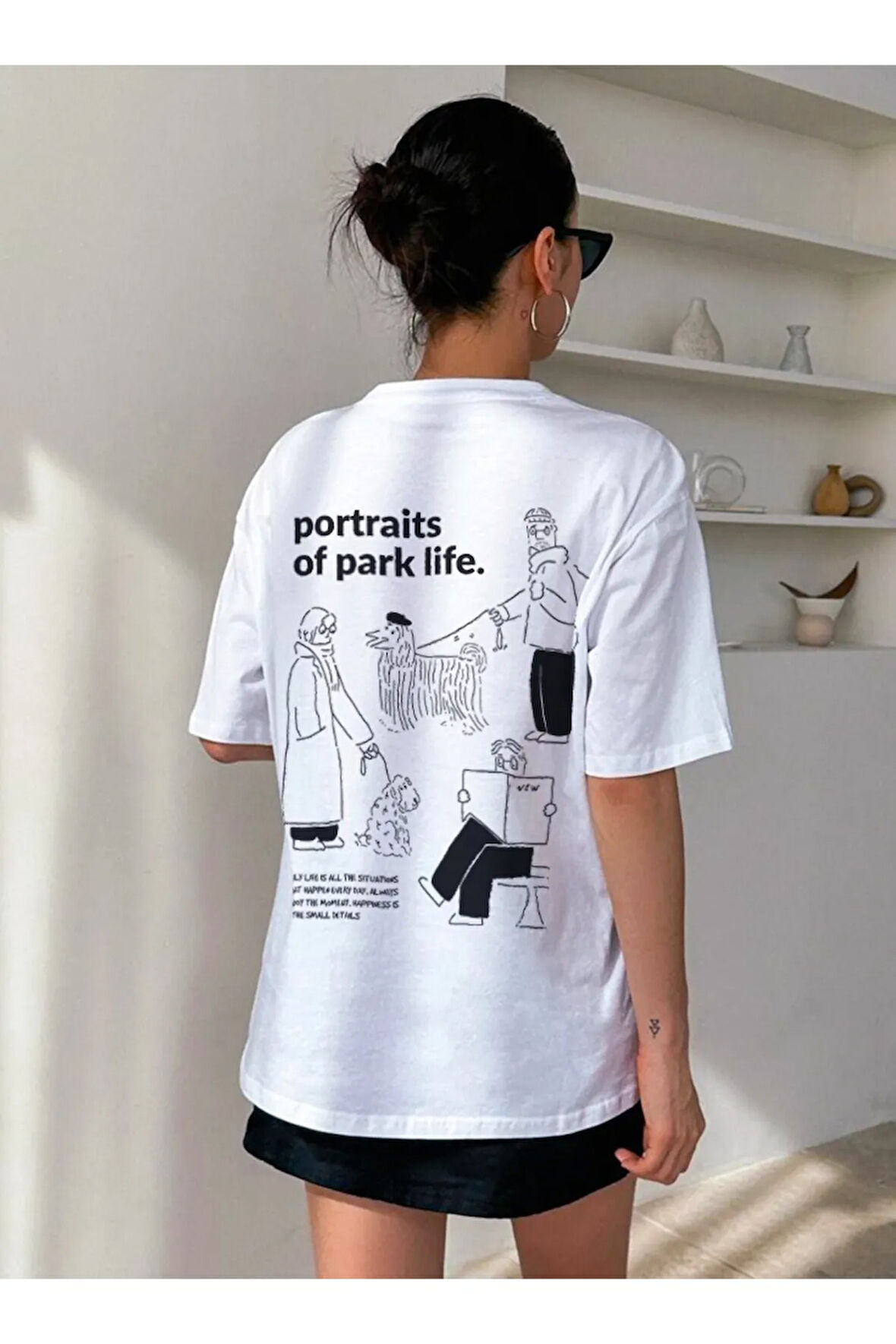 Park Life Baskılı Bisiklet Yaka Basic Trend Kadın T-shirt