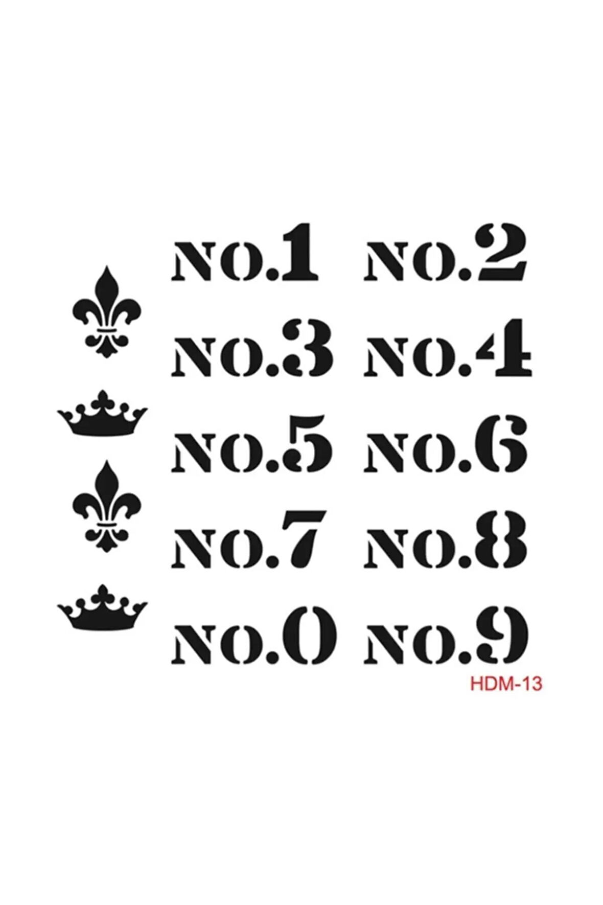 Sayı Stencil (şablon) 25x25 Cm