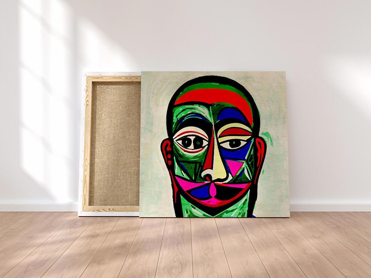 Surreal İnsan Figürü Picasso Stili Dekoratif Kare Kanvas Tablo