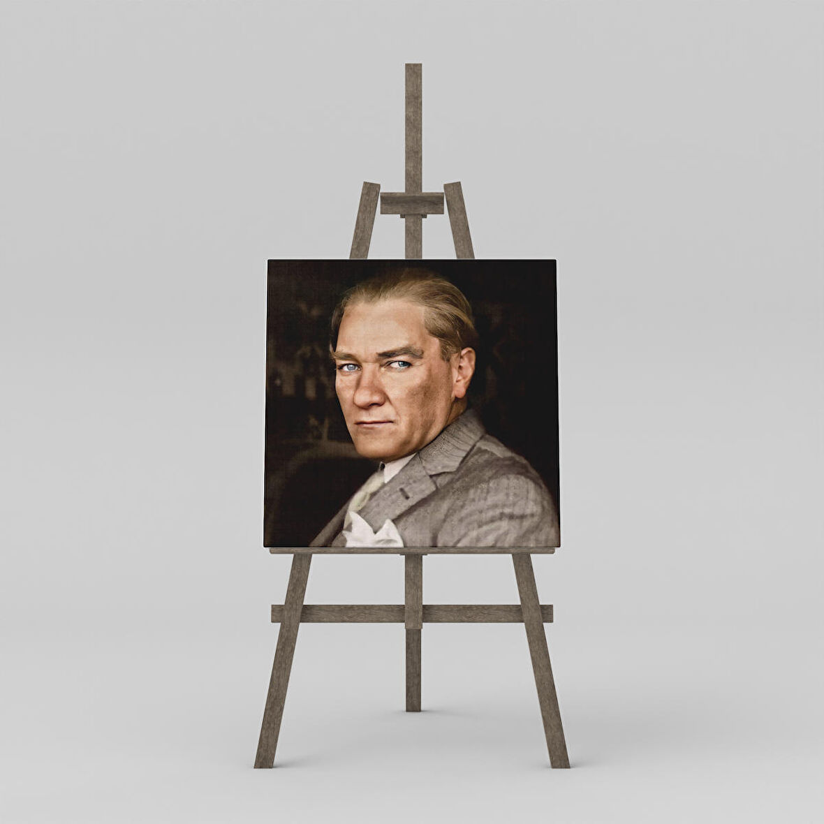 The Great Leader Mustafa Kemal ATATÜRK Dekoratif Kare Kanvas Tablo