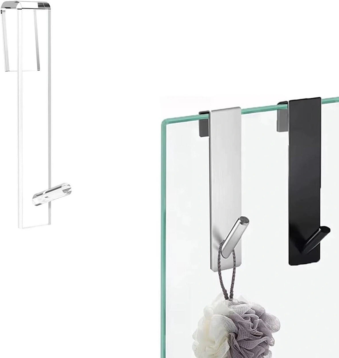 Microcase Sağlam Pleksi Malzemeden Şık Banyo Duşakabin Mutfak VB Alanlar İçin Askılık 1 Adet - GÜMÜŞ AL4991