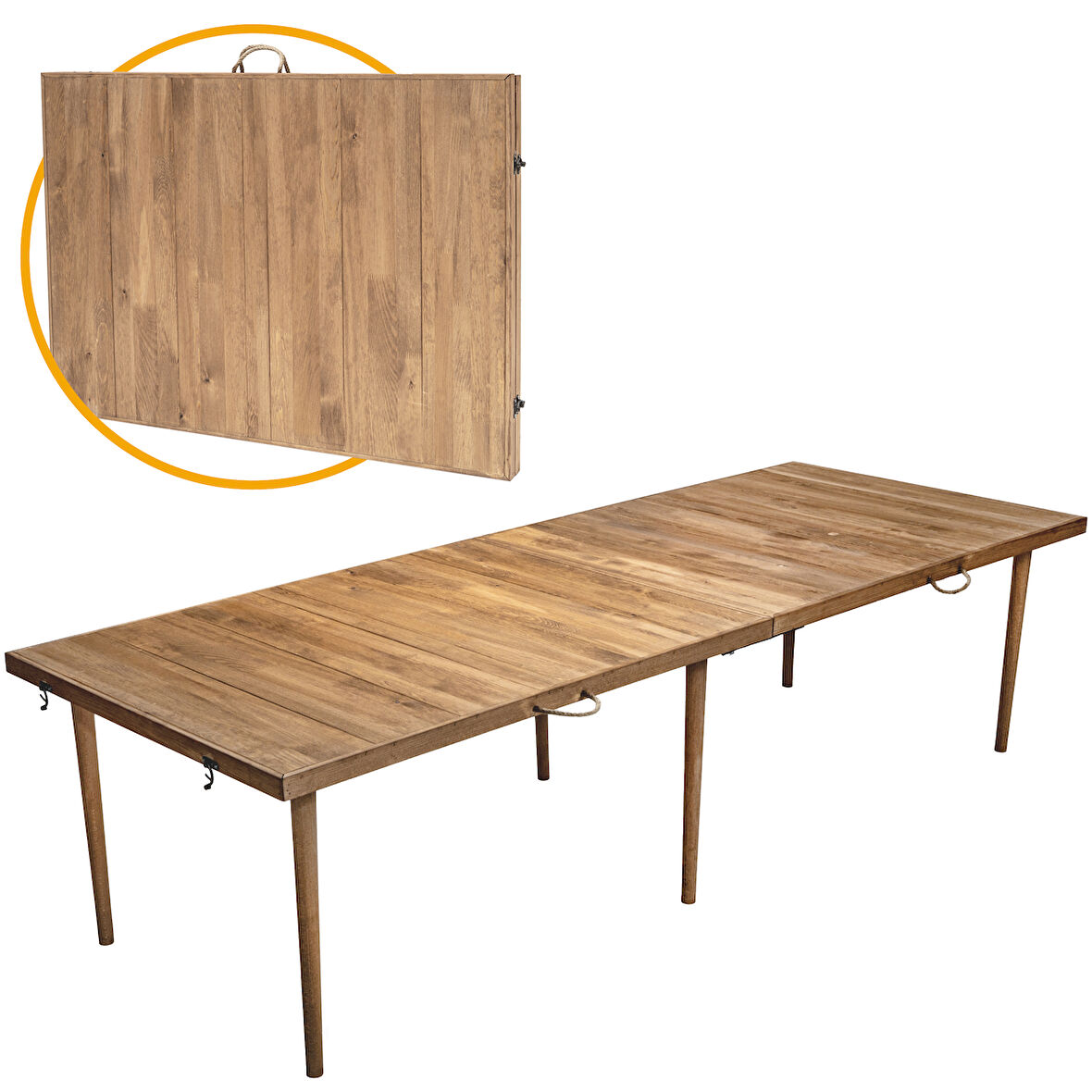 Katlanabilir Piknik Masası – Katlanabilir Kamp Masası – 75x200 cm - Ceviz