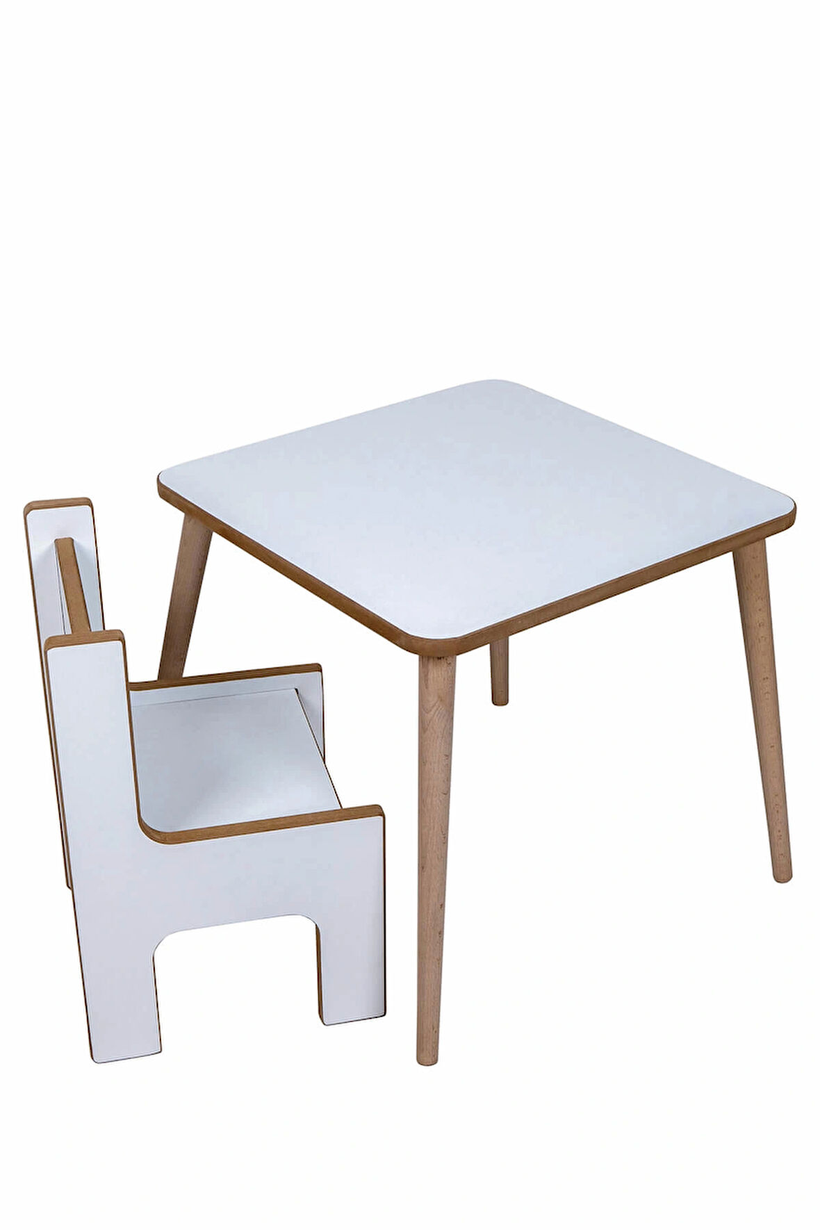 Industrial Living Çocuk Oyun, Aktivite ve Etkinlik Masası - 49x49cm -18mm 1.Sınıf Beyaz MDF
