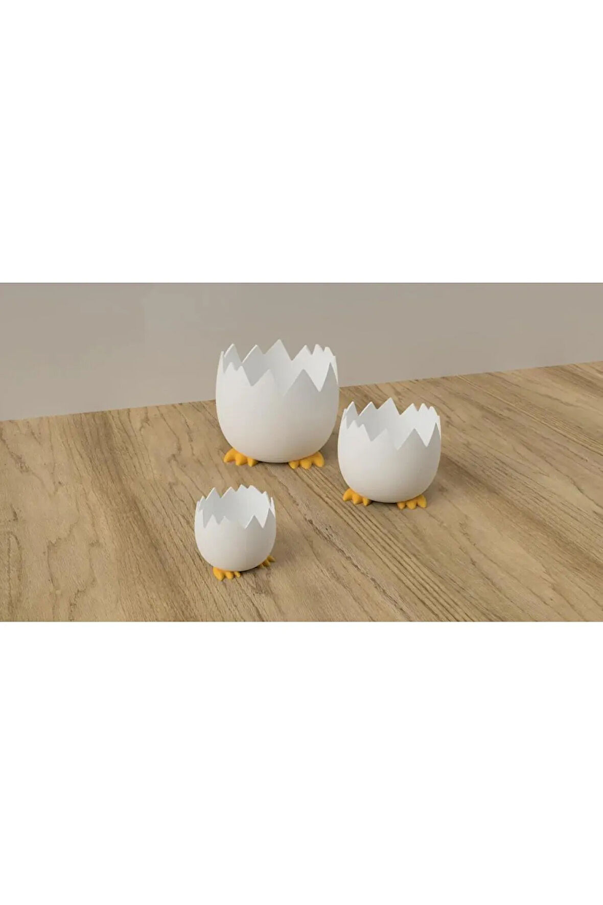 Just3dprintings Civciv Ayaklı Yumurta Kabuğu Kap Seti 3'lü