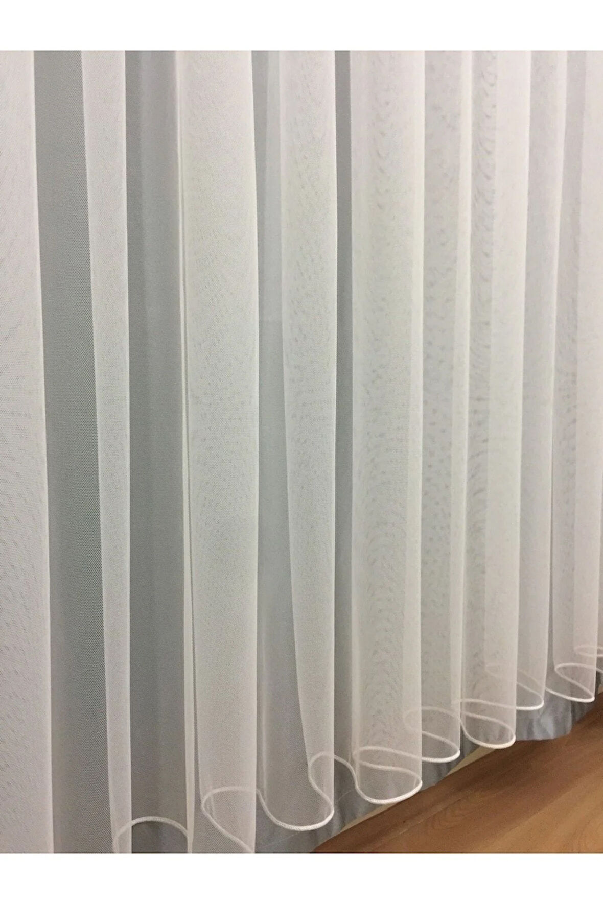 Düz Sade Grek 3 Kat Pileli Tül Perde