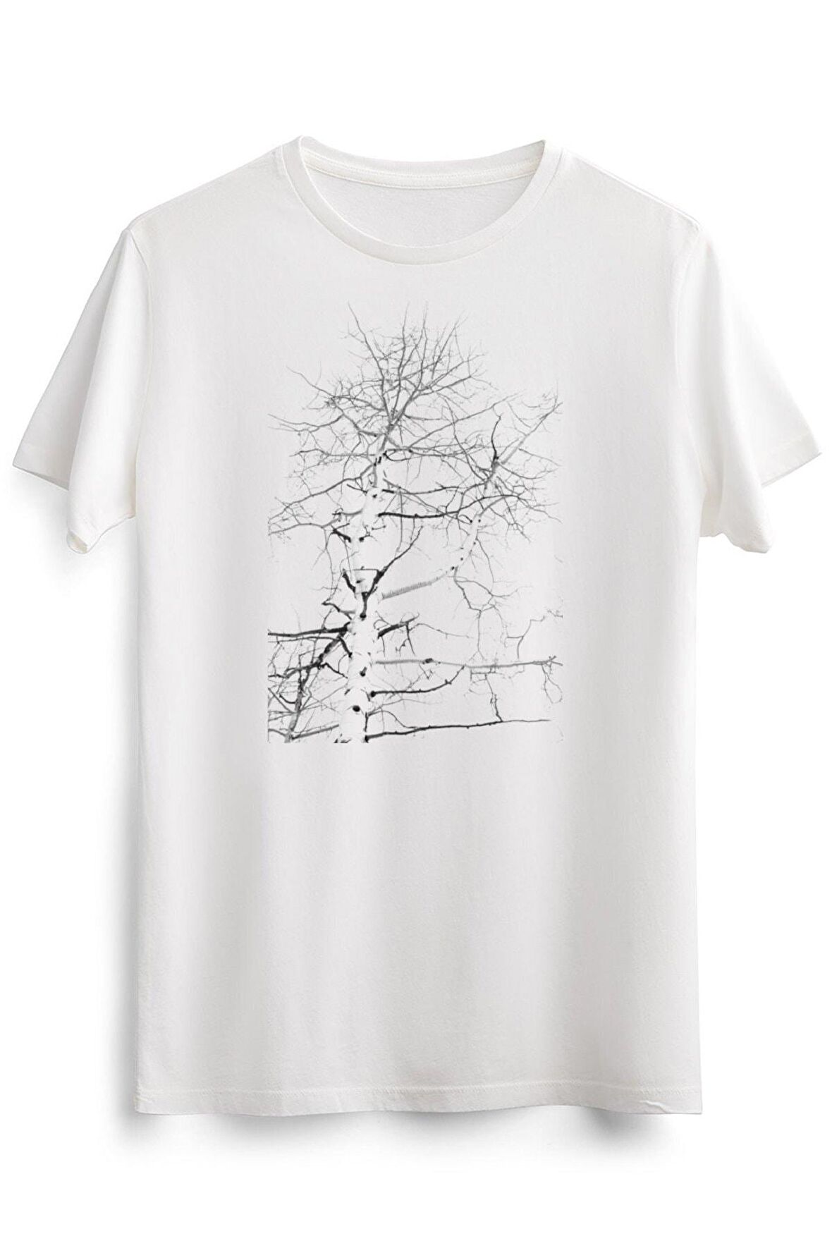 Erkek Beyaz Abstract Winter Tree