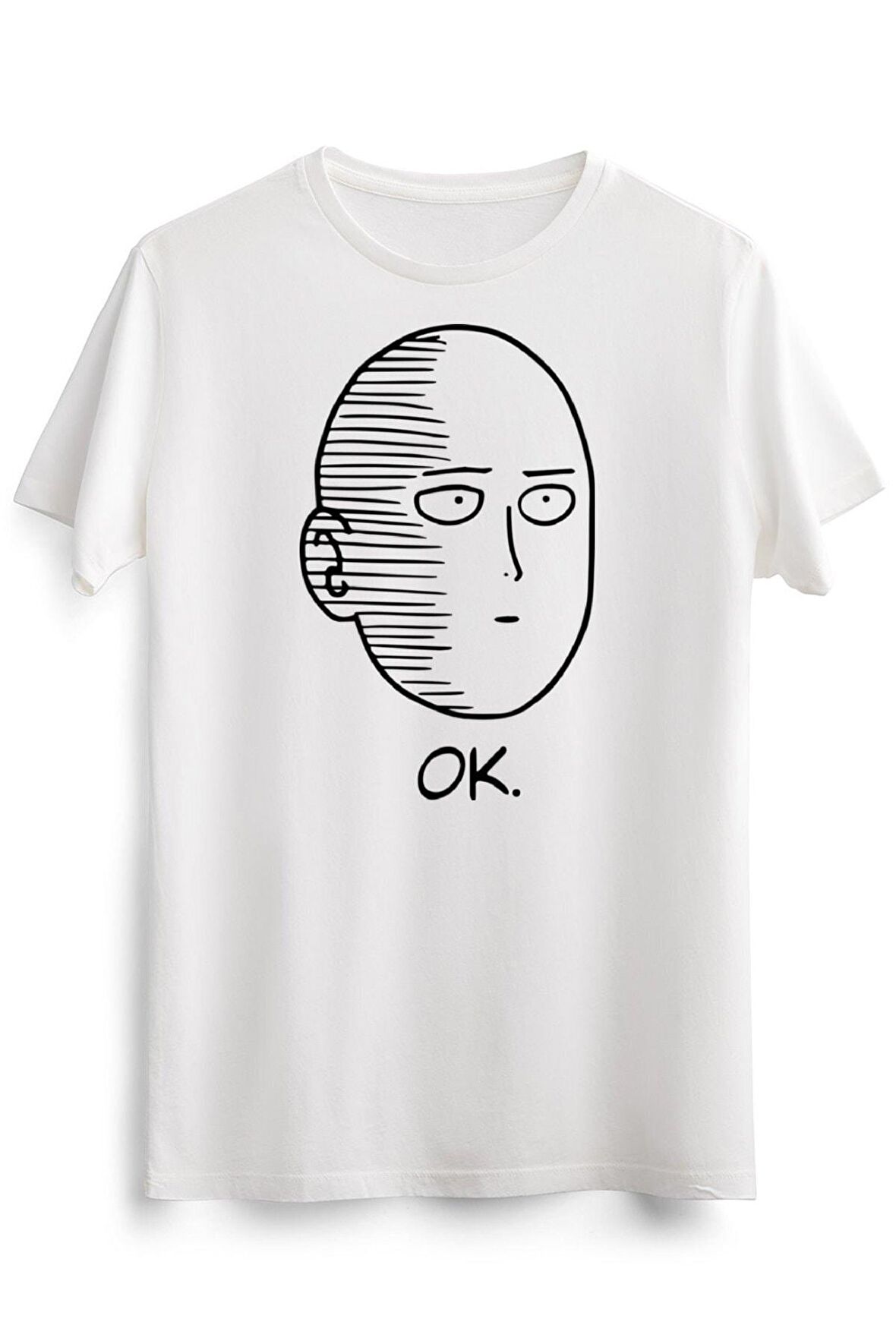 Erkek Beyaz One Punch Man Ok Face