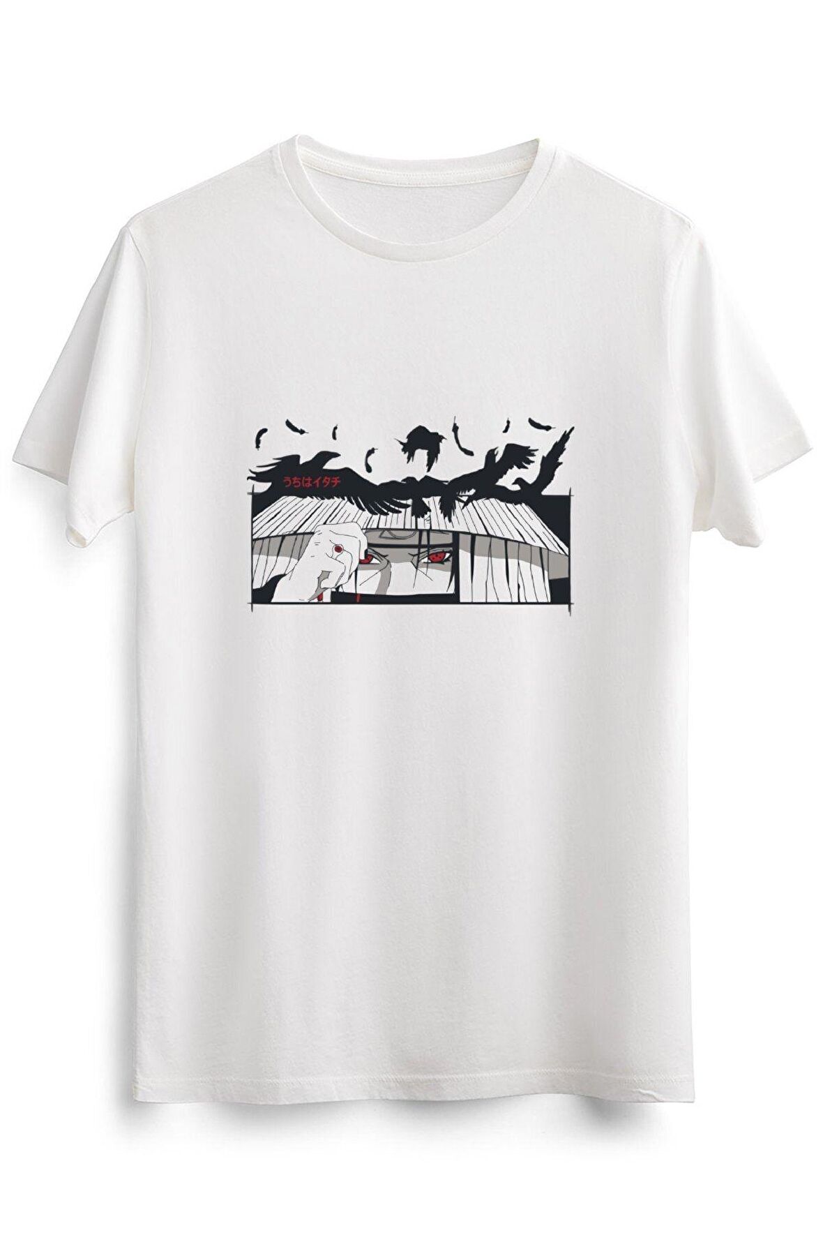 Erkek Beyaz Itachi In The Sky With Crows