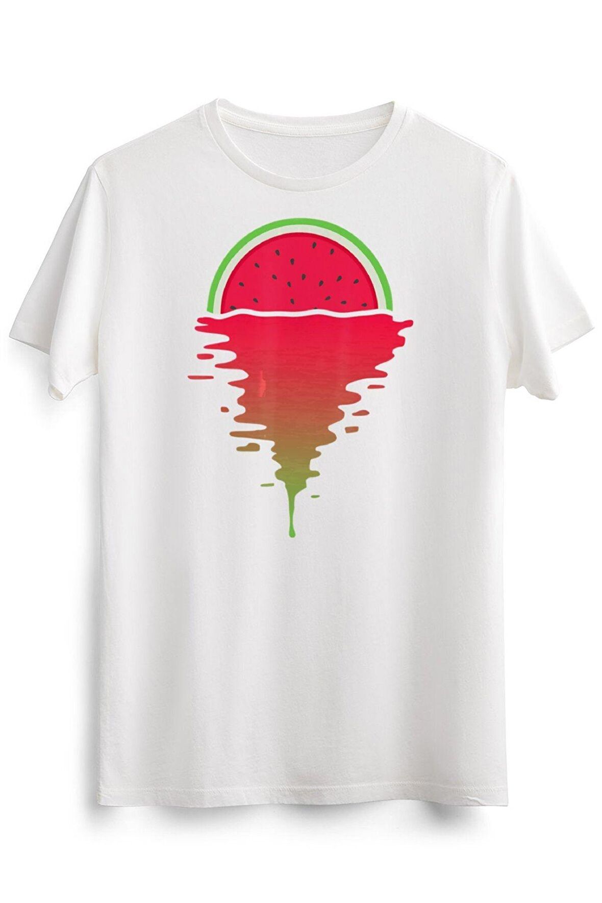 Erkek Beyaz Watermelon 80s Tropical Sunset