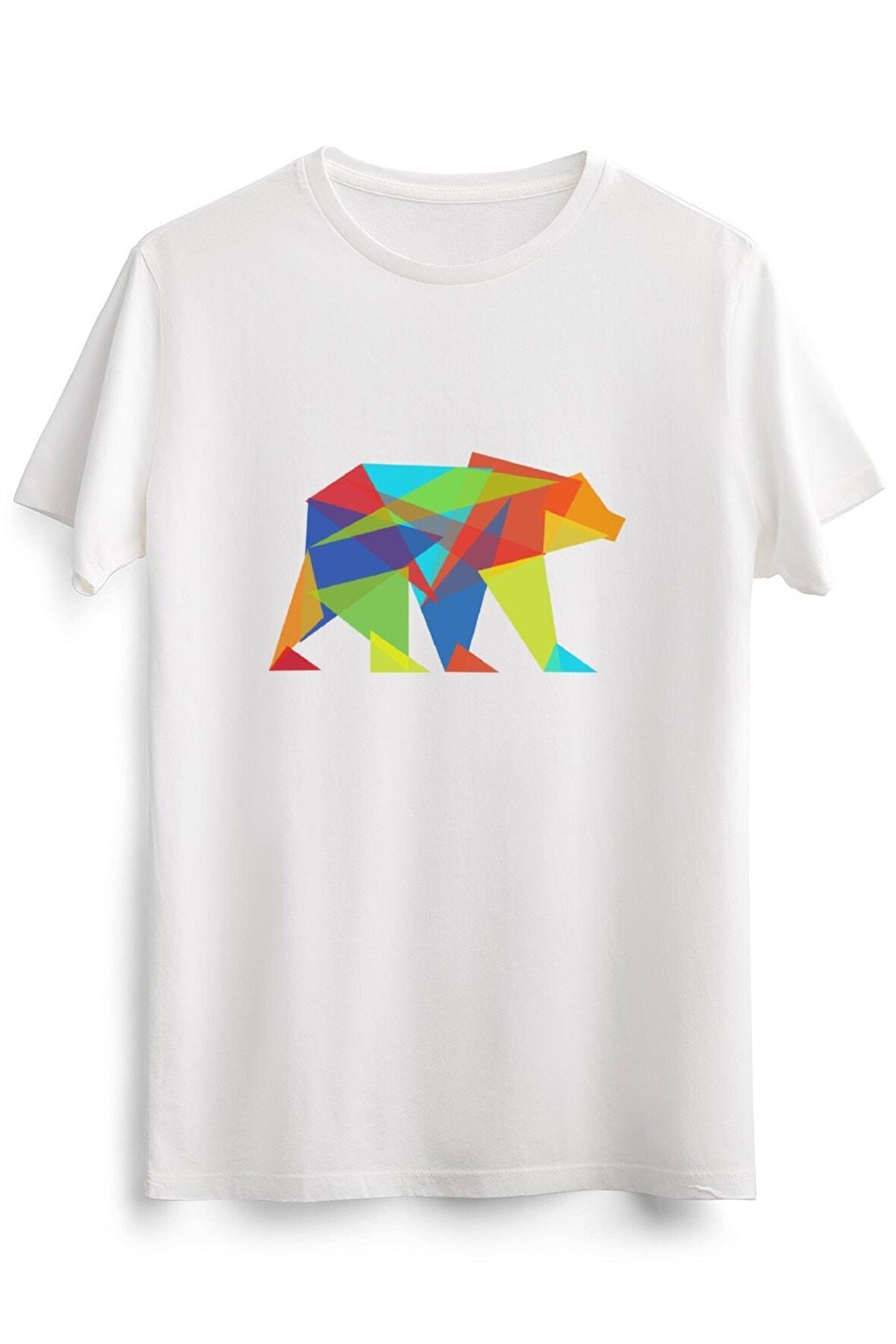 Erkek Beyaz Fractal Geometric Bear