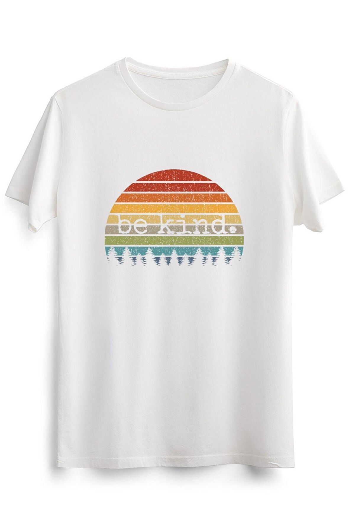 Erkek Beyaz Uplifting Retro Sun Vintage Be Kind Happy Positive Gift