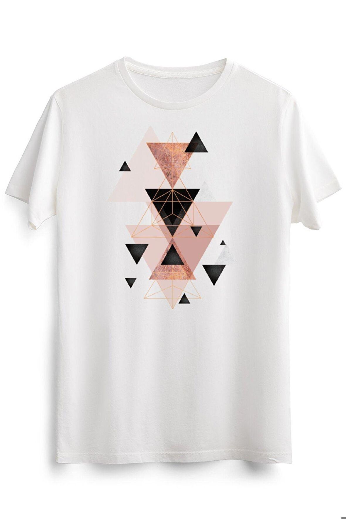 Erkek Beyaz Geometric Triangles In Blush And Rose Gold