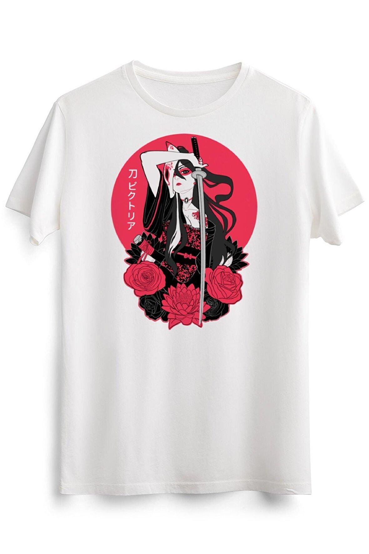 Erkek Beyaz Katana Vıctorıa T-shirt