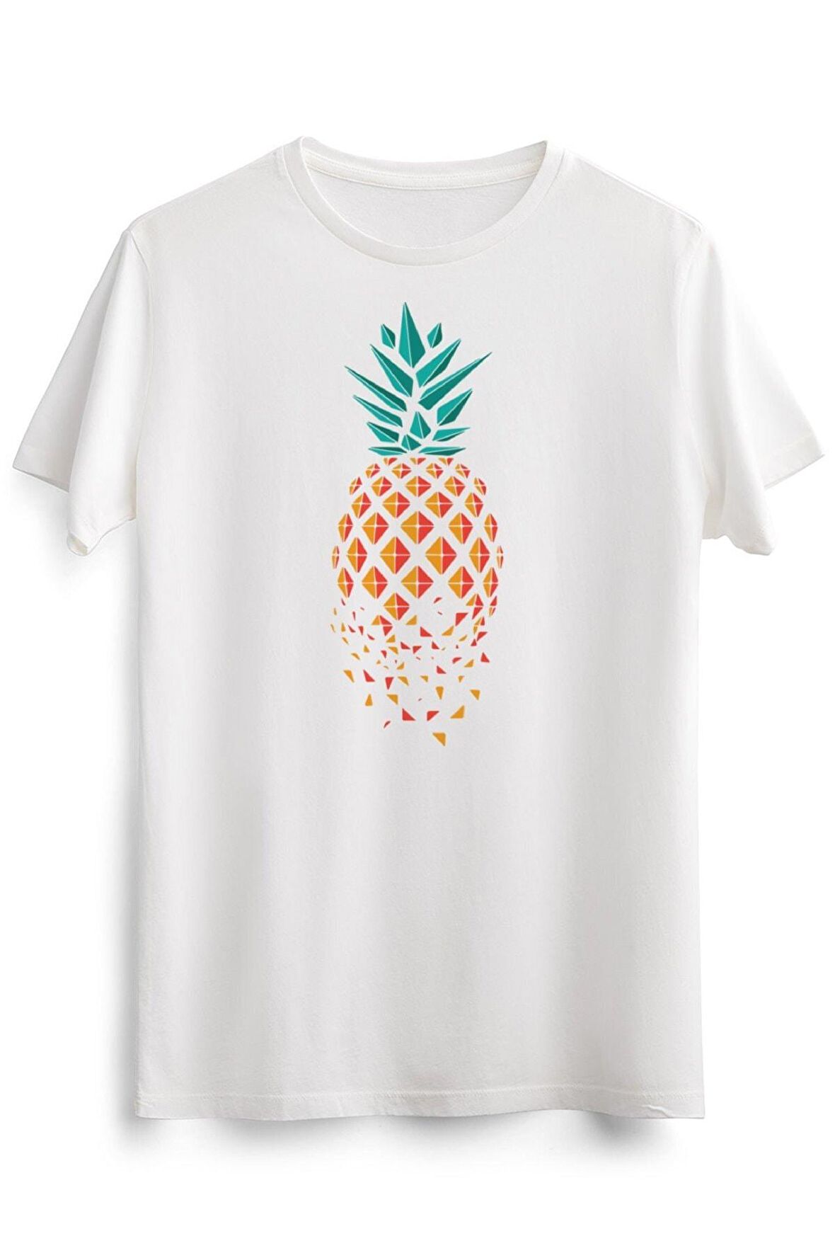 Erkek Beyaz Pineapple Geometric Triangles