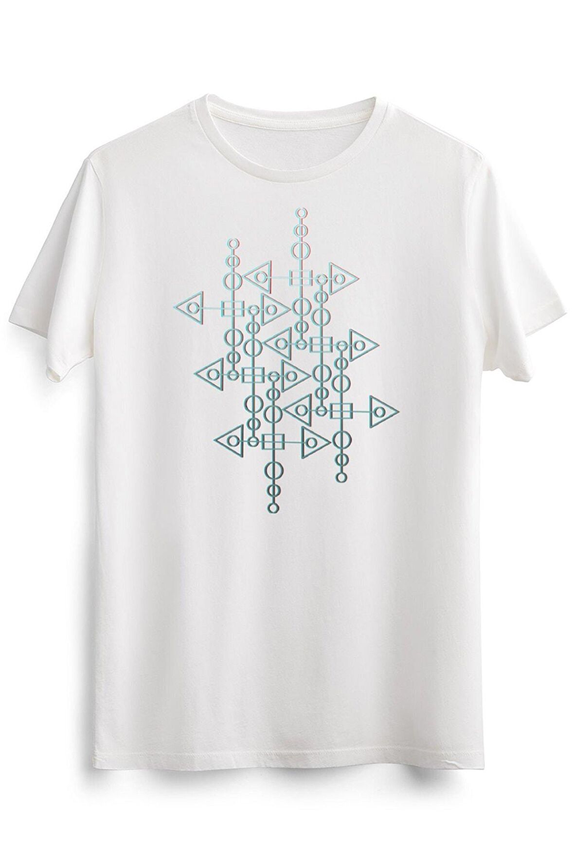 Erkek Beyaz Geometric Shapes Gradient