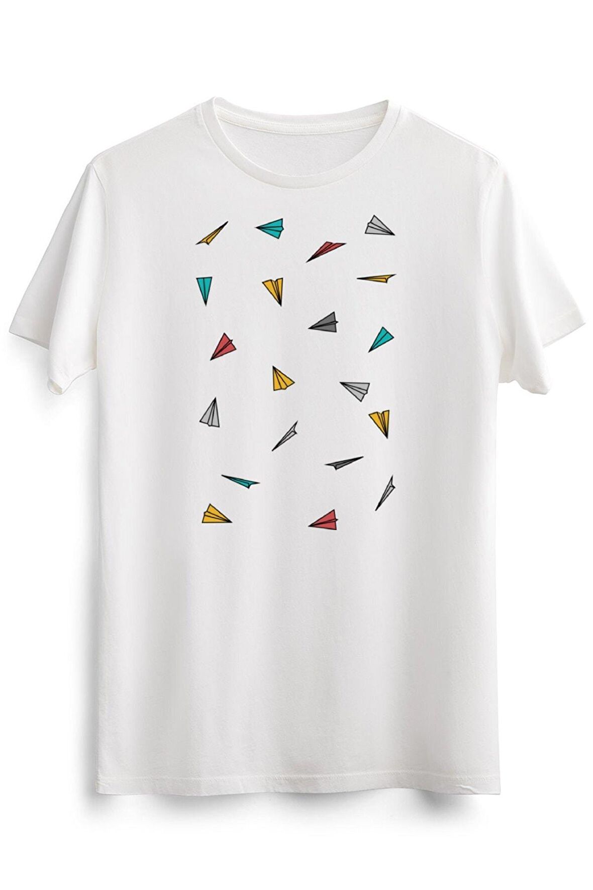 Erkek Beyaz Falling Multic Colored Paper Planes