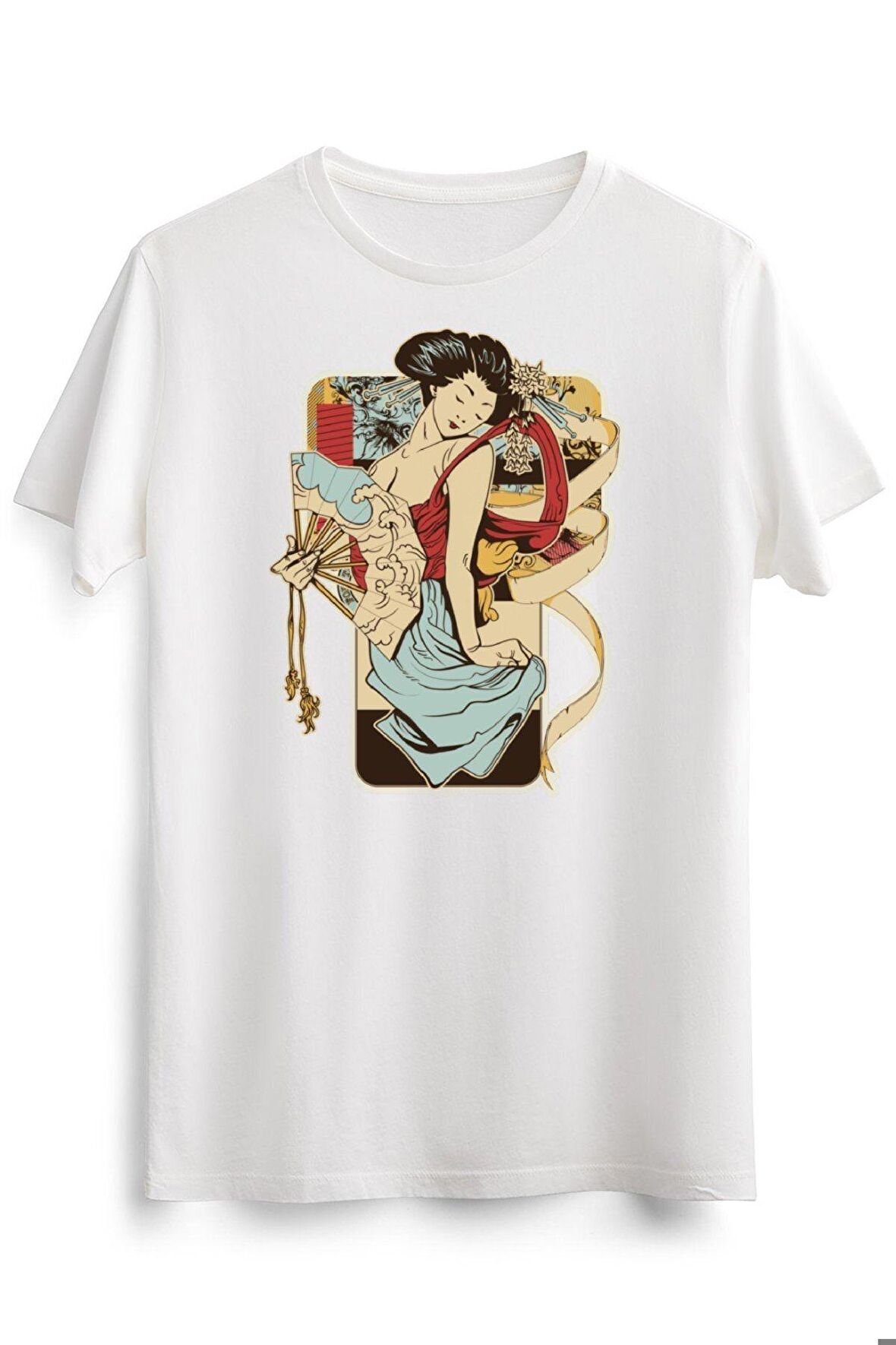 Erkek Beyaz Japanese Geısha Asian Lady Vintage Fujı