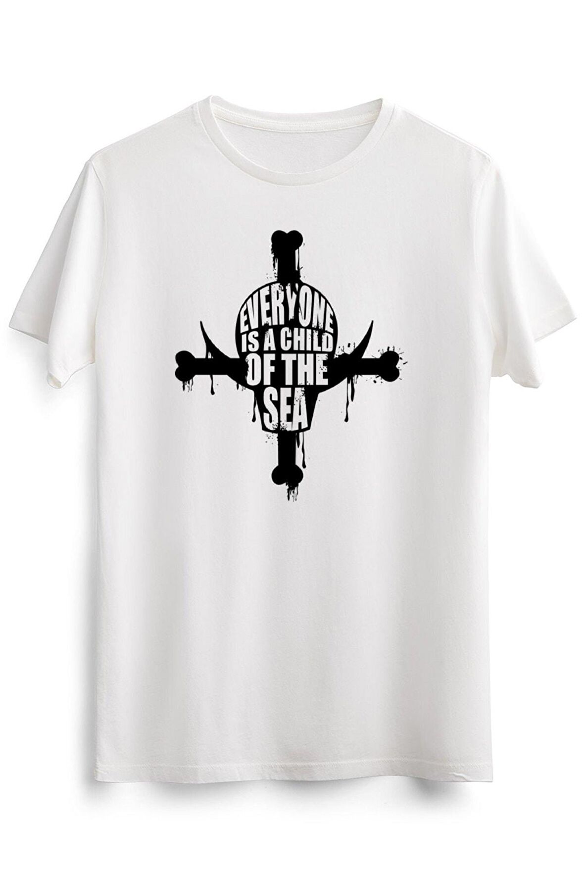 Erkek Beyaz One Piece Whitebeard Pirate