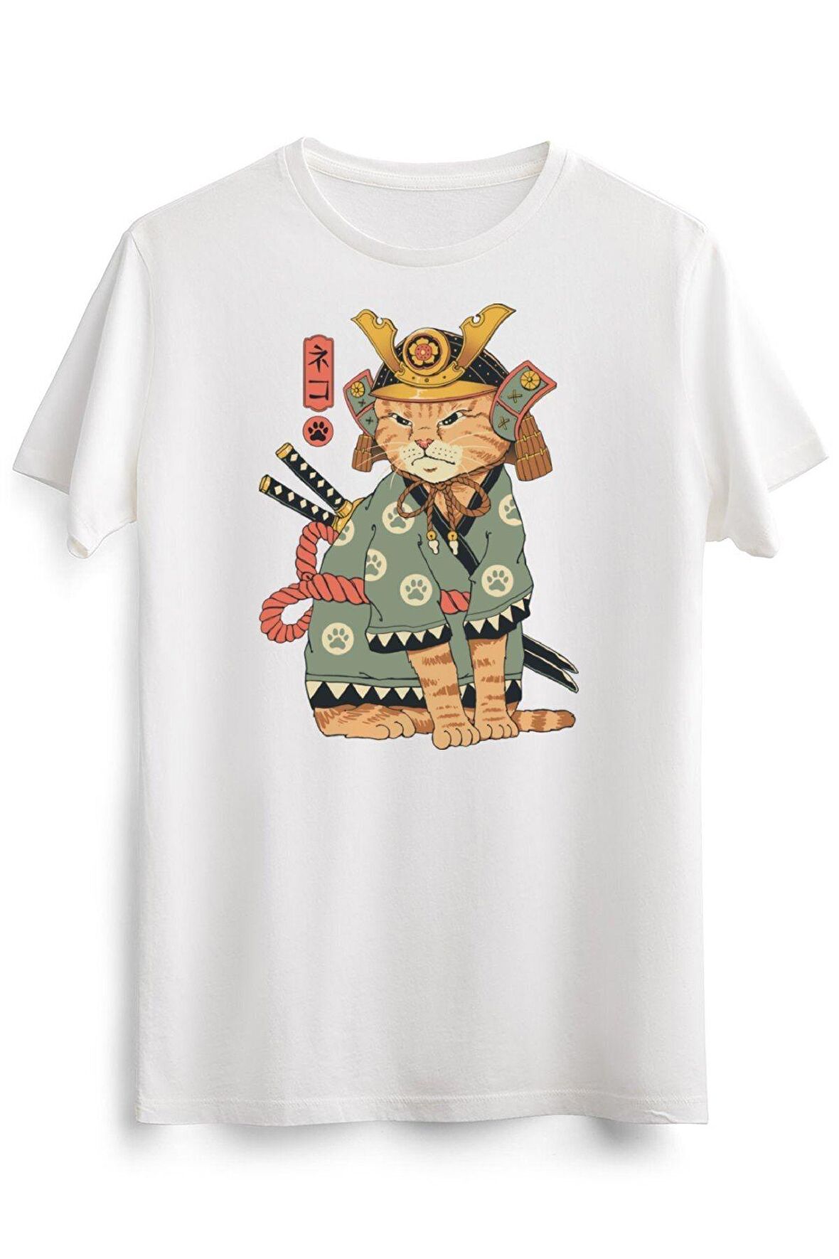 Erkek Beyaz Neko Samurai