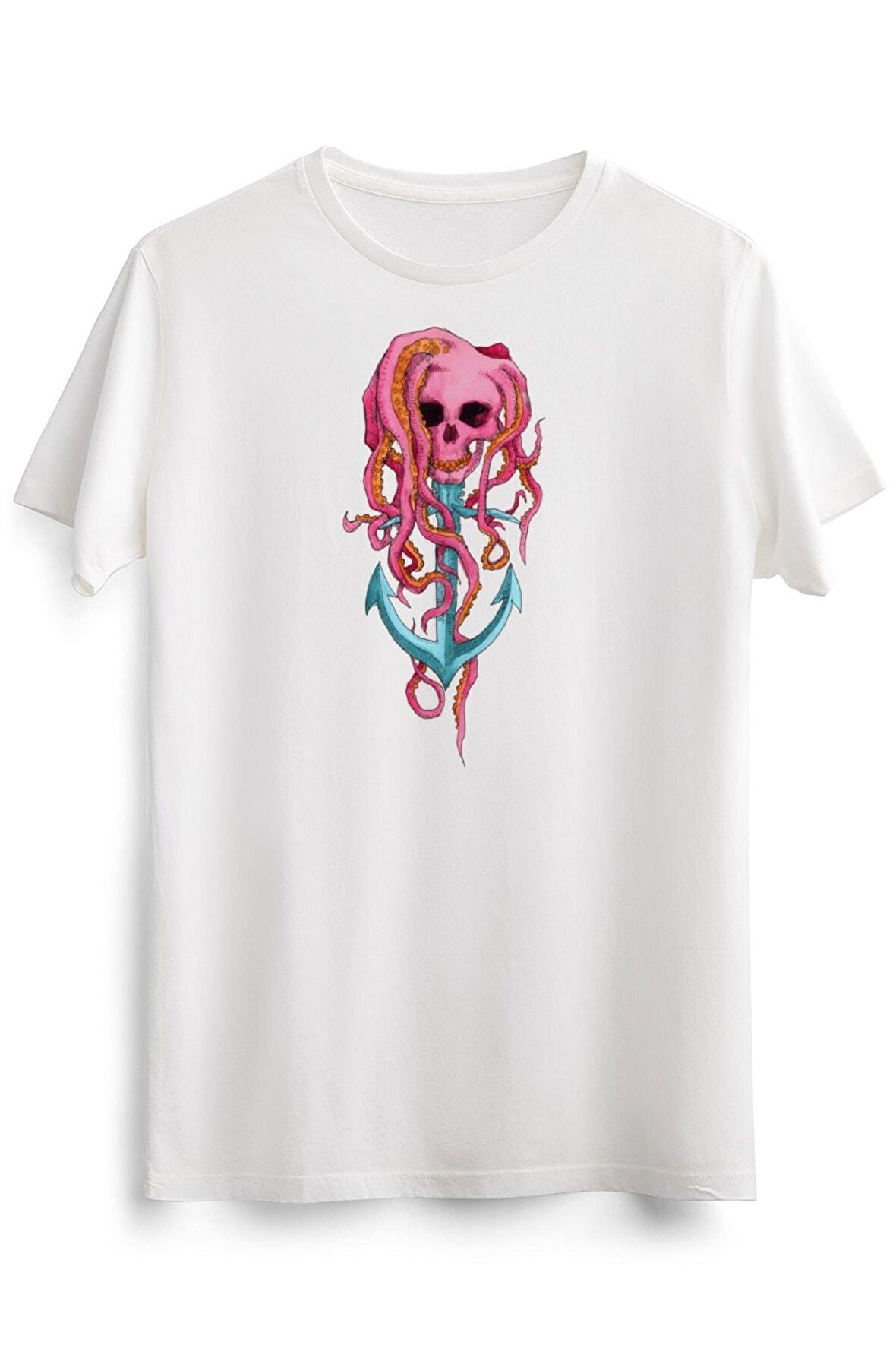 Erkek Beyaz Nautical Skull