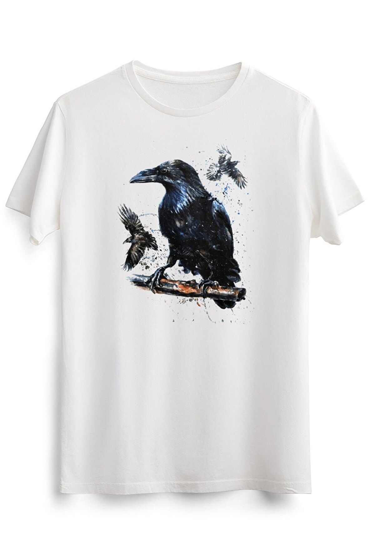 Erkek Beyaz Raven Watercolor