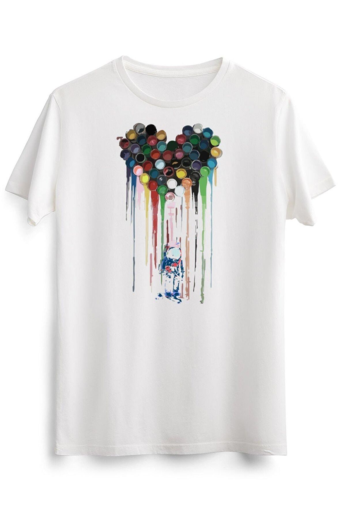 Erkek Beyaz Cosmonaut Heart