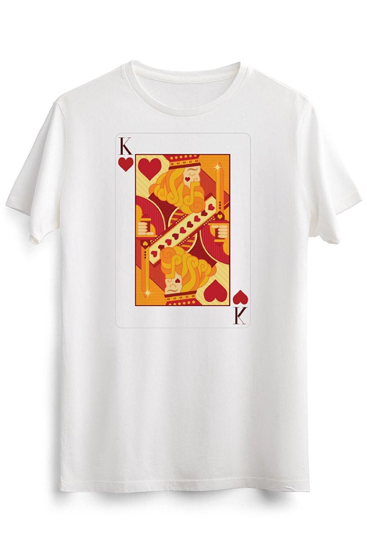 Erkek Beyaz King Of Hearts Playing Card