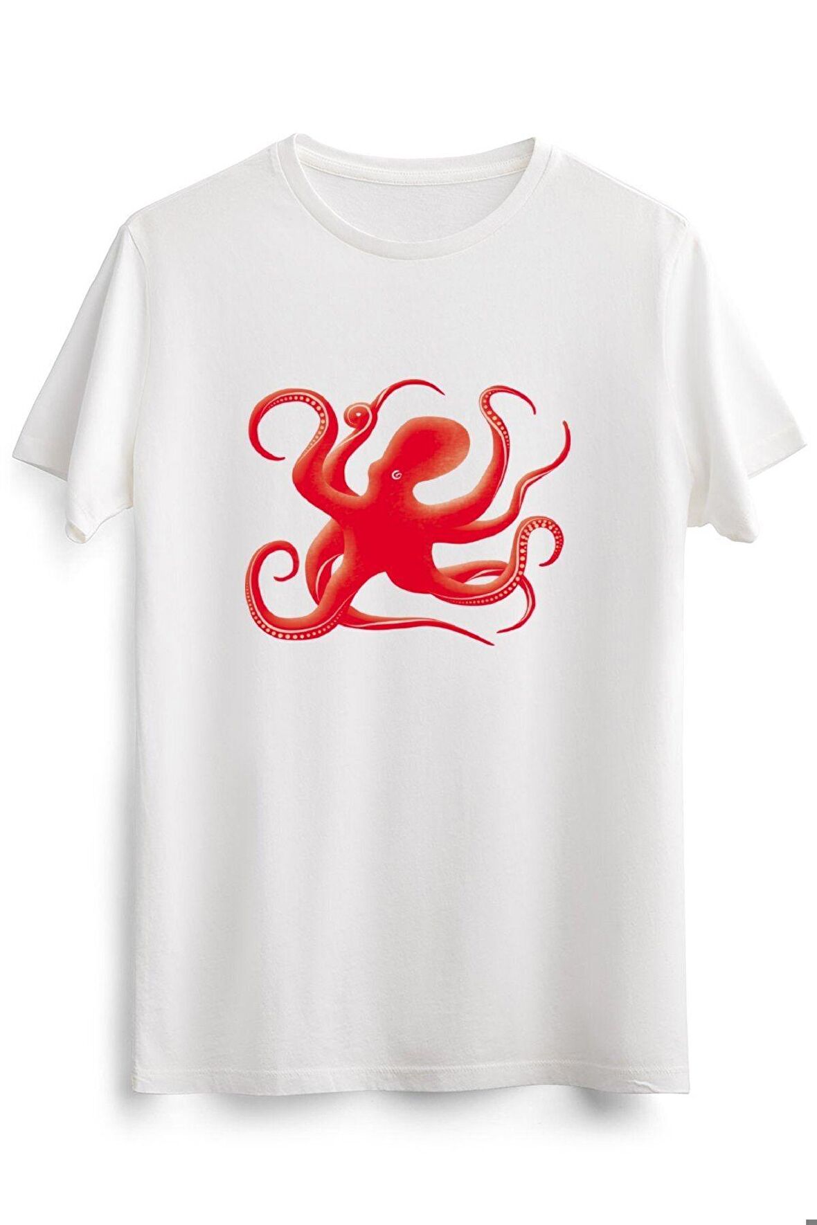 Erkek Beyaz Red Octopus Silhouette