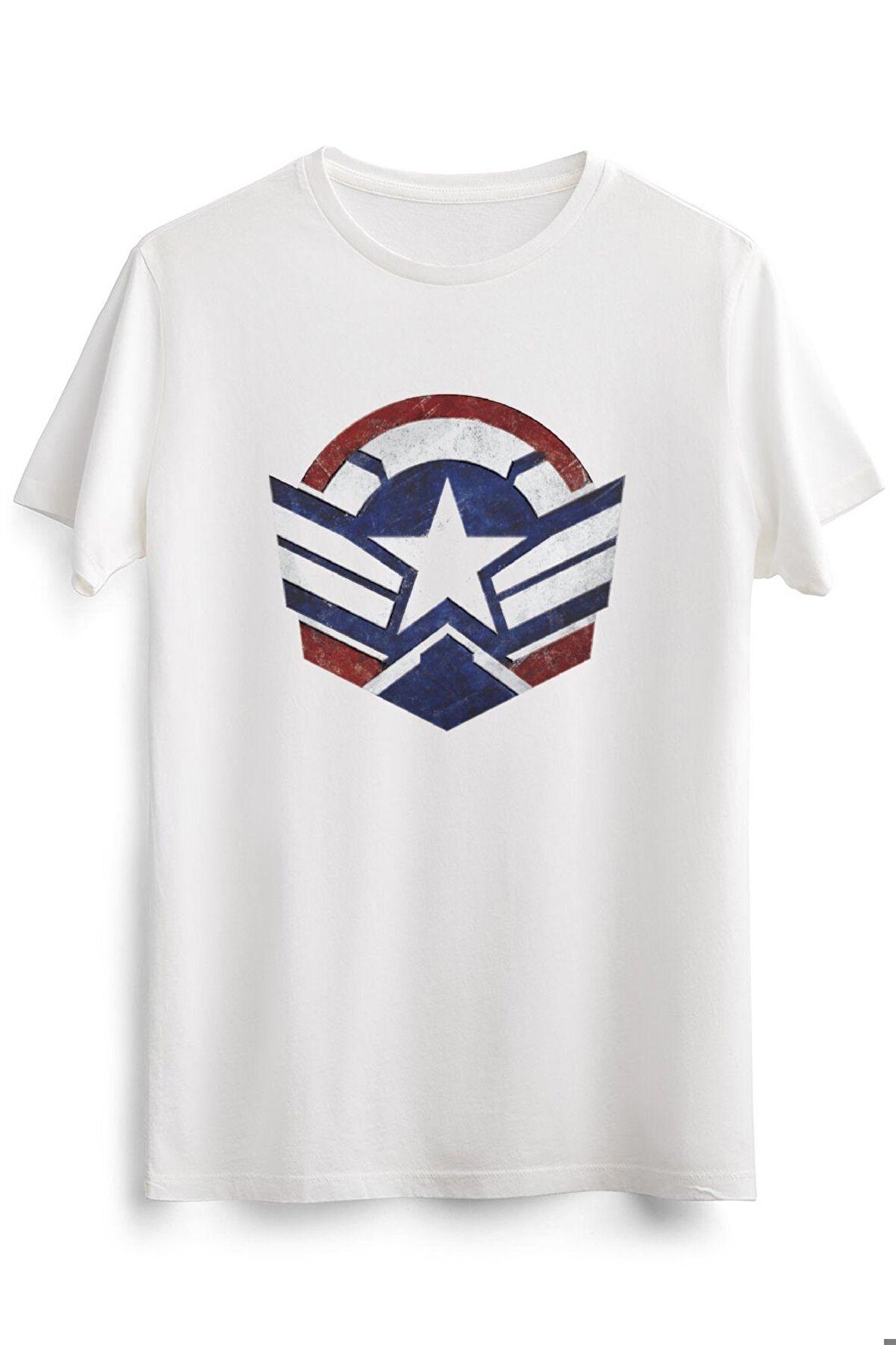 Erkek Beyaz The Falcon And The Winter Soldier Captain Wilson Symbol