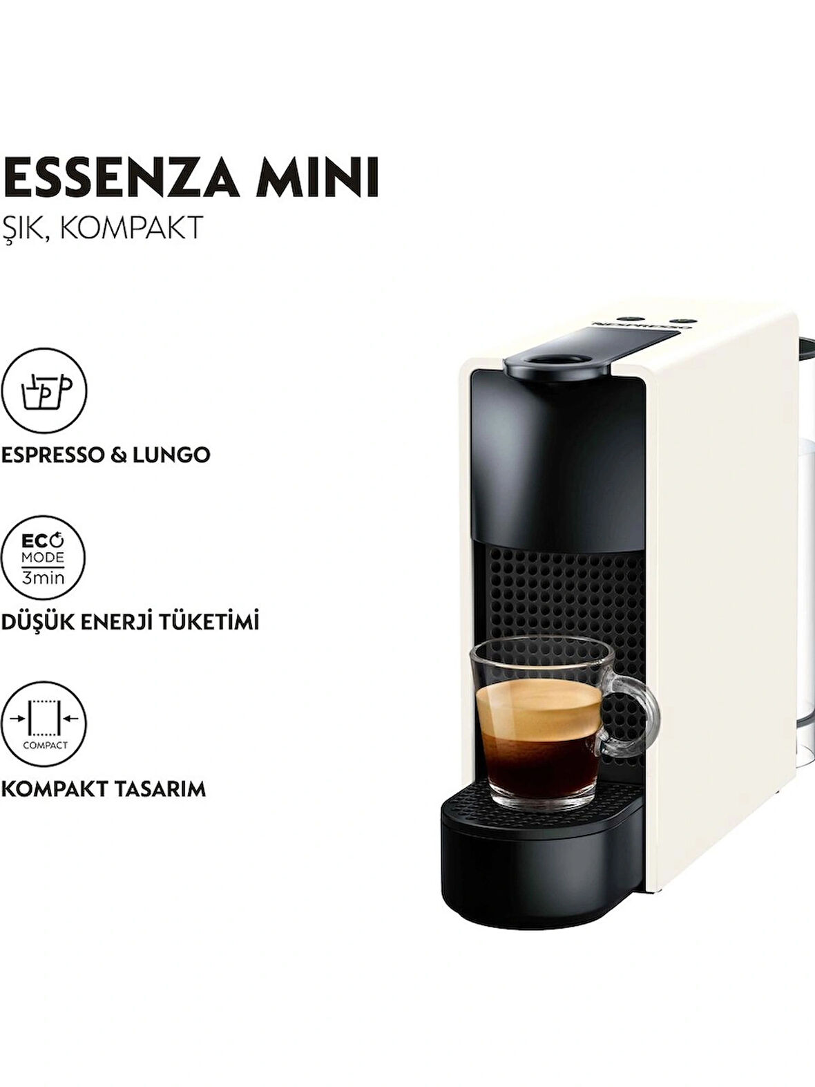 Nespresso Essenza Mini C 30 Beyaz Kapsül Kahve Makinesi