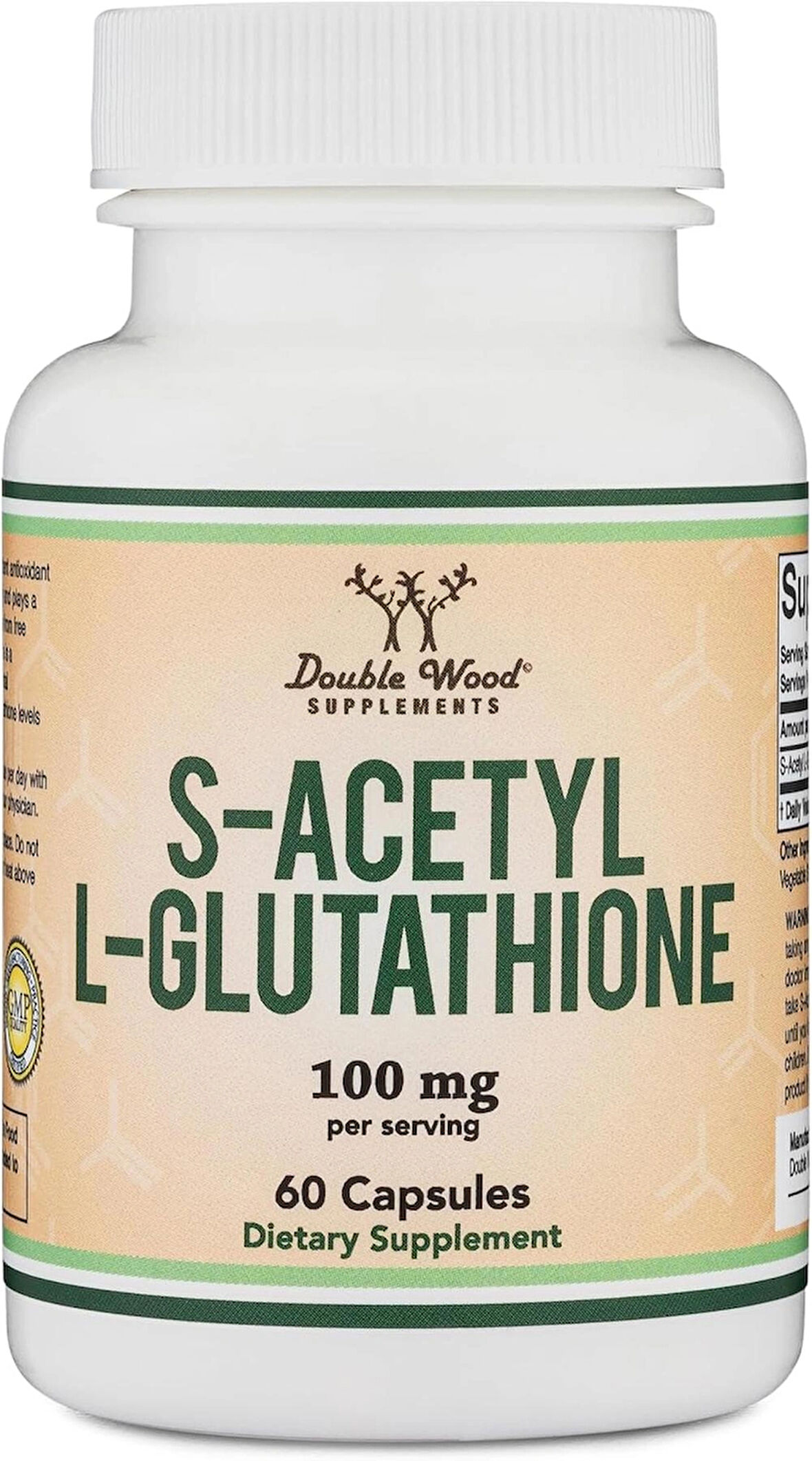 Double Wood S-Acetyl Liposomal L-Glutathione Antioxidant 100mg 60 Caps