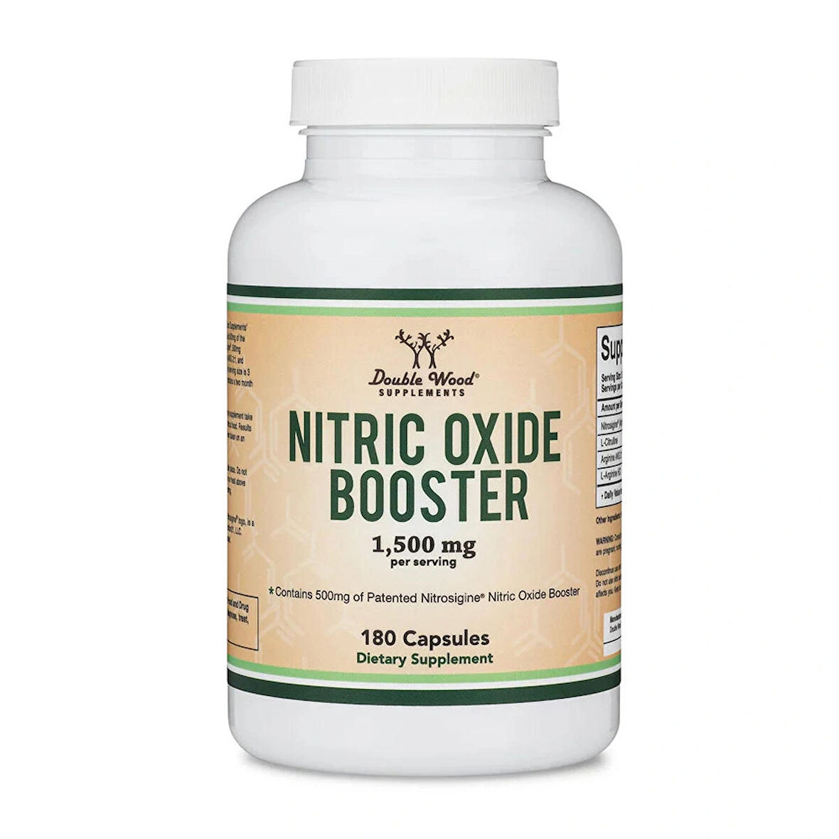 Double Wood Nitric Oxide Booster with Nitrosigine L Arginine and L Citrulline 180 Caps
