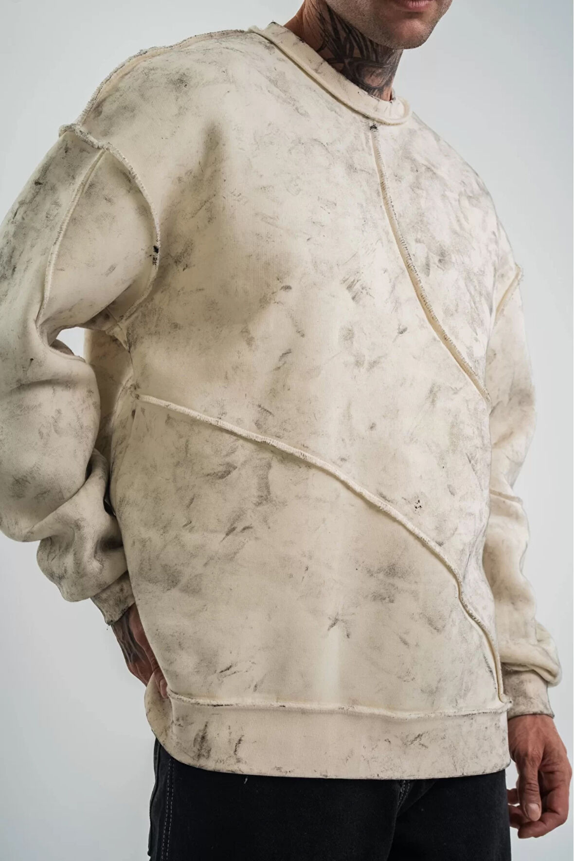 Asimetrik Kesim Oversize Sweatshirt