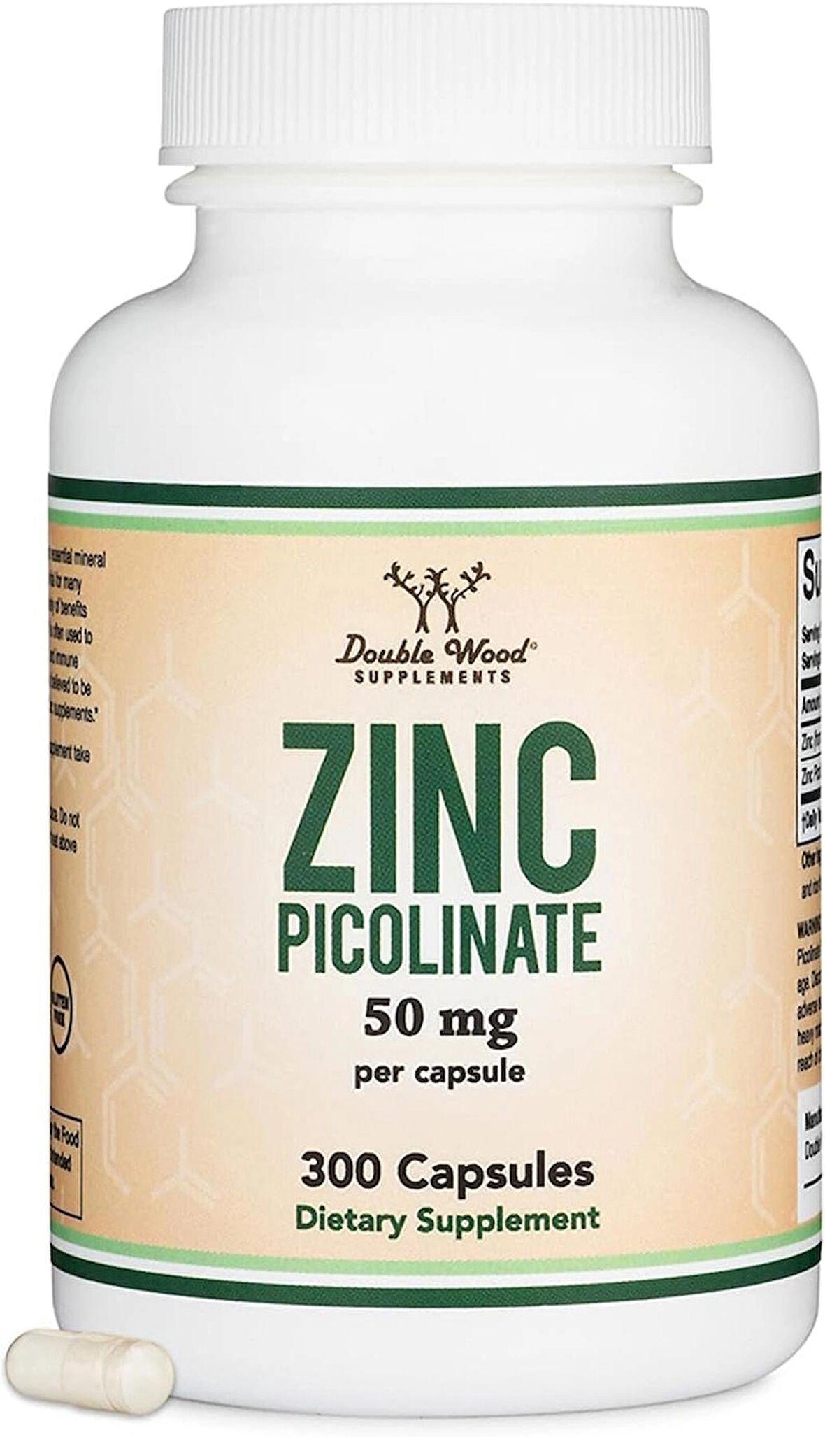 Double Wood Zinc Picolinate Çinko Immune Support 50mg 300 Caps