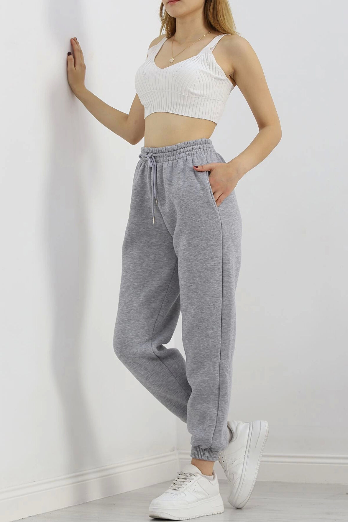 3 İplik Eşofman Altı Gri - 19172.1059.