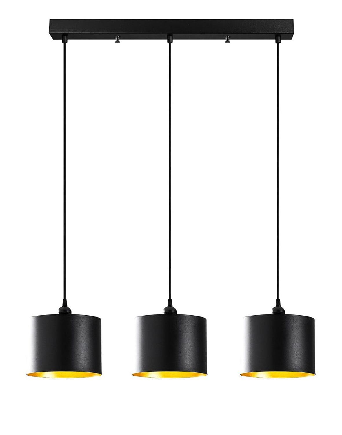 Dylight Metal Dekorasyon siyah üçlü sarkıt avize G:60CM