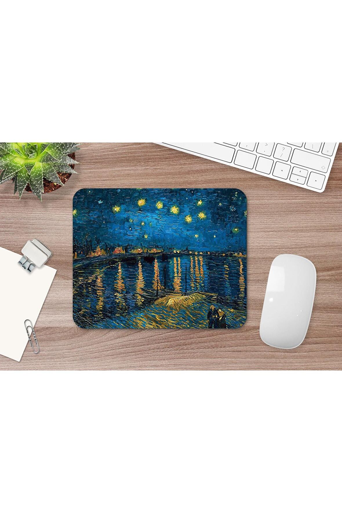  Vincent Van Gogh - Starry Night On The Beach Mouse Pad, Diktörgen Mousepad, Mause Pad, Ofis Mausepad