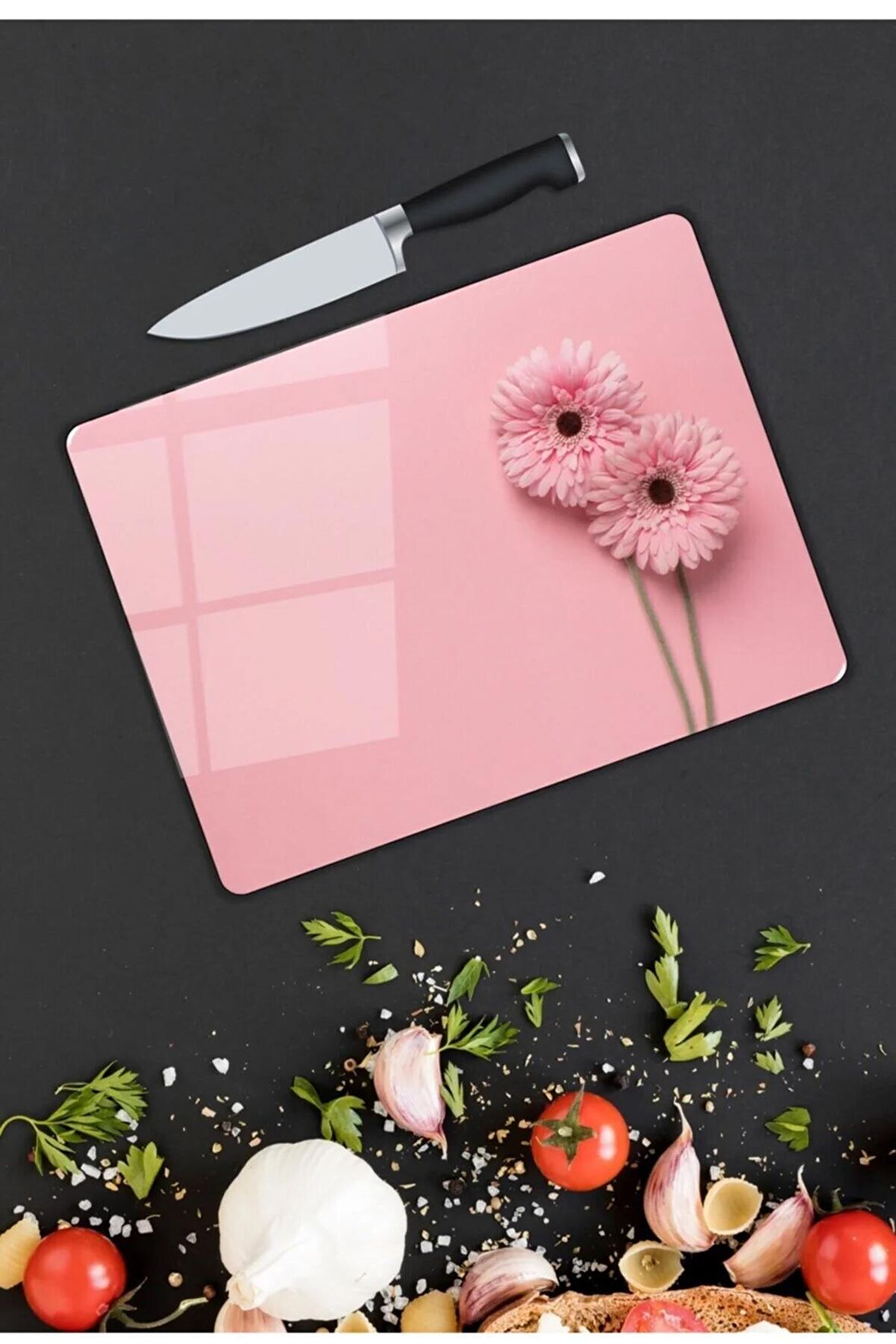 Pembe | Cam Kesme Tahtası |  25 x 35 cm