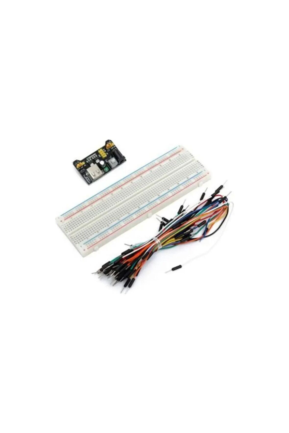 830 Pin Breadboard + 65'li Kablo Seti + Güç Modülü