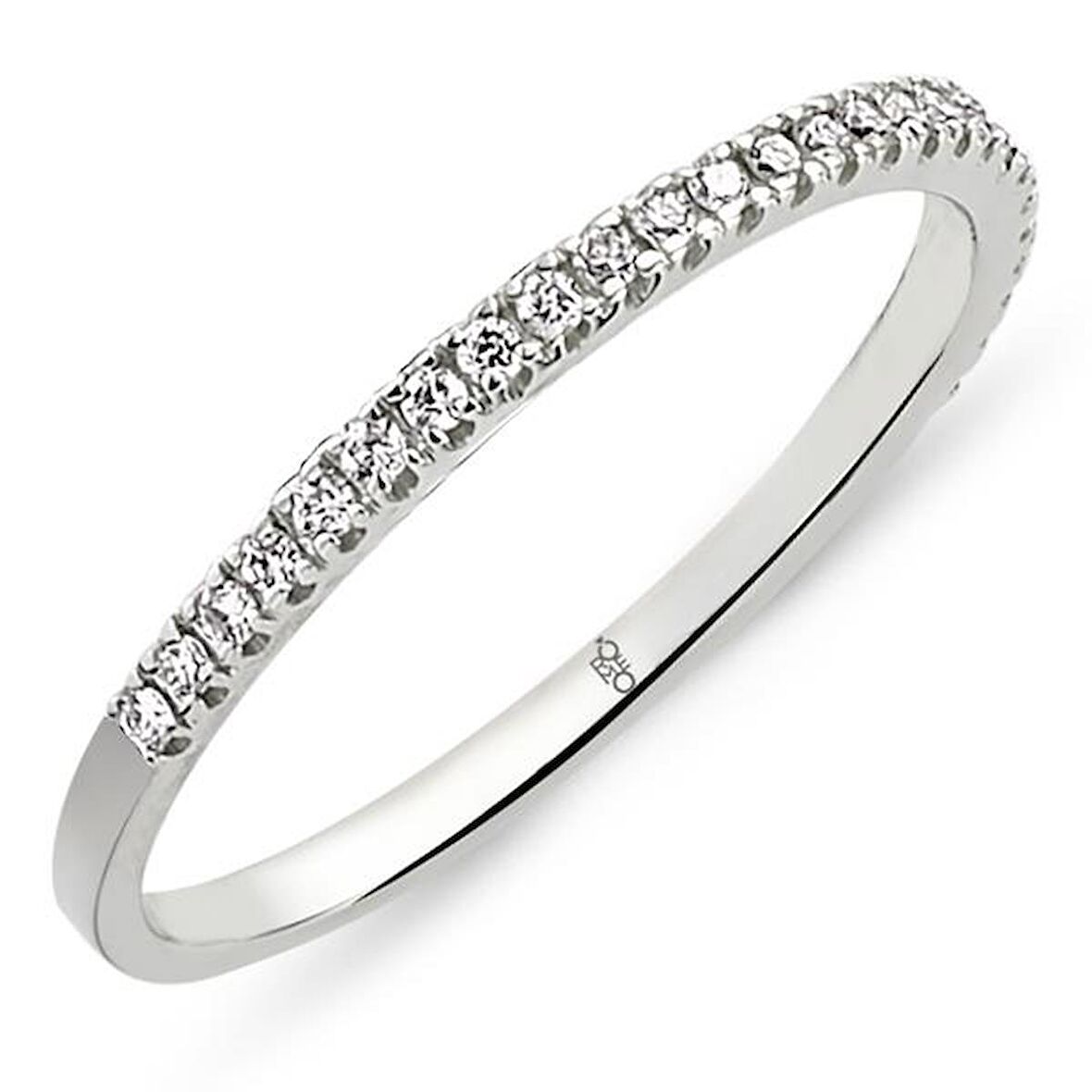 18 Ayar Altın 0.14 Ct Pırlanta Yarım Tur Yüzük DYZ0290