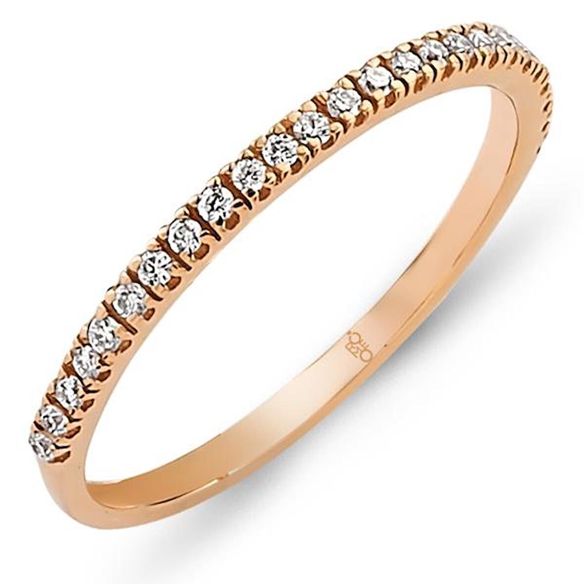 18 Ayar Altın 0.13 Ct Pırlanta Yarım Tur Yüzük DYZ0494