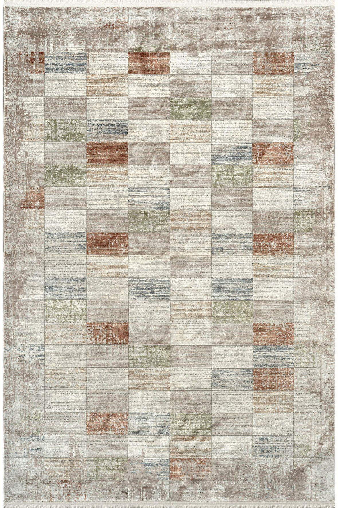 Royal Halı Diva DZ02B Krem Multi Viskon Akrilik Yumuşak Dokulu Otantik Etnik Halı