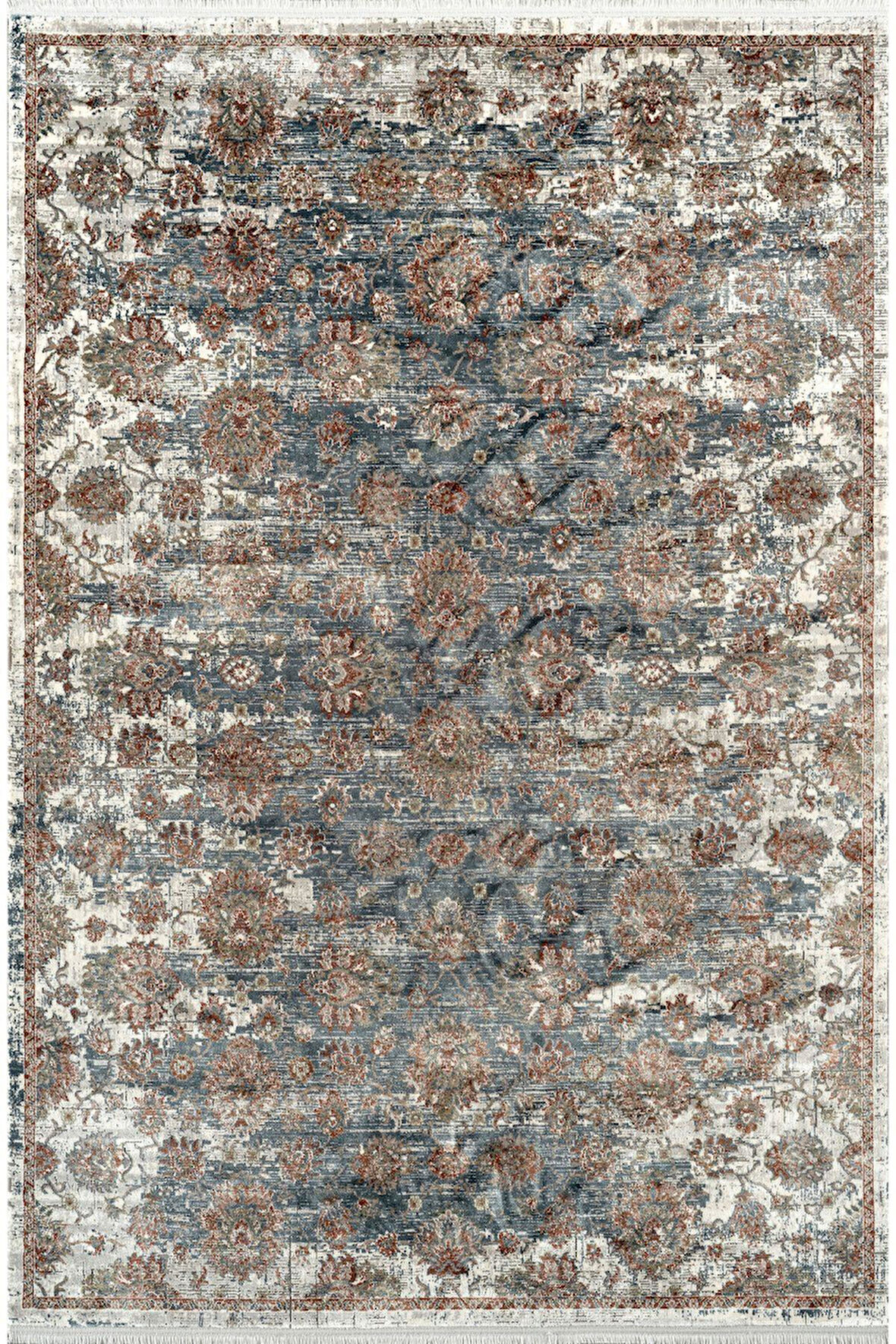 Royal Halı Diva DZ04B Mavi Multi Viskon Akrilik Yumuşak Dokulu Otantik Etnik Halı