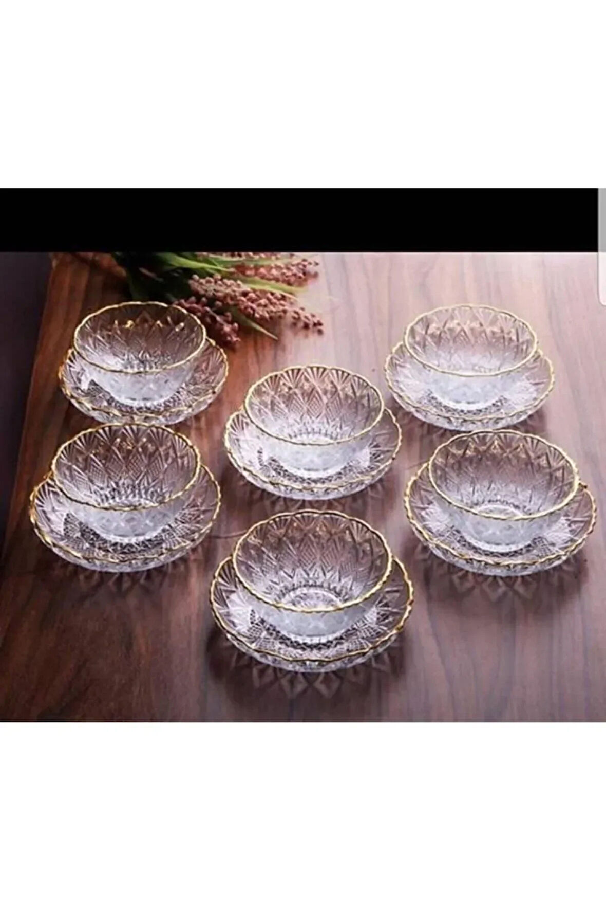 Glassware 12 Parça Kase Çerezlik Seti