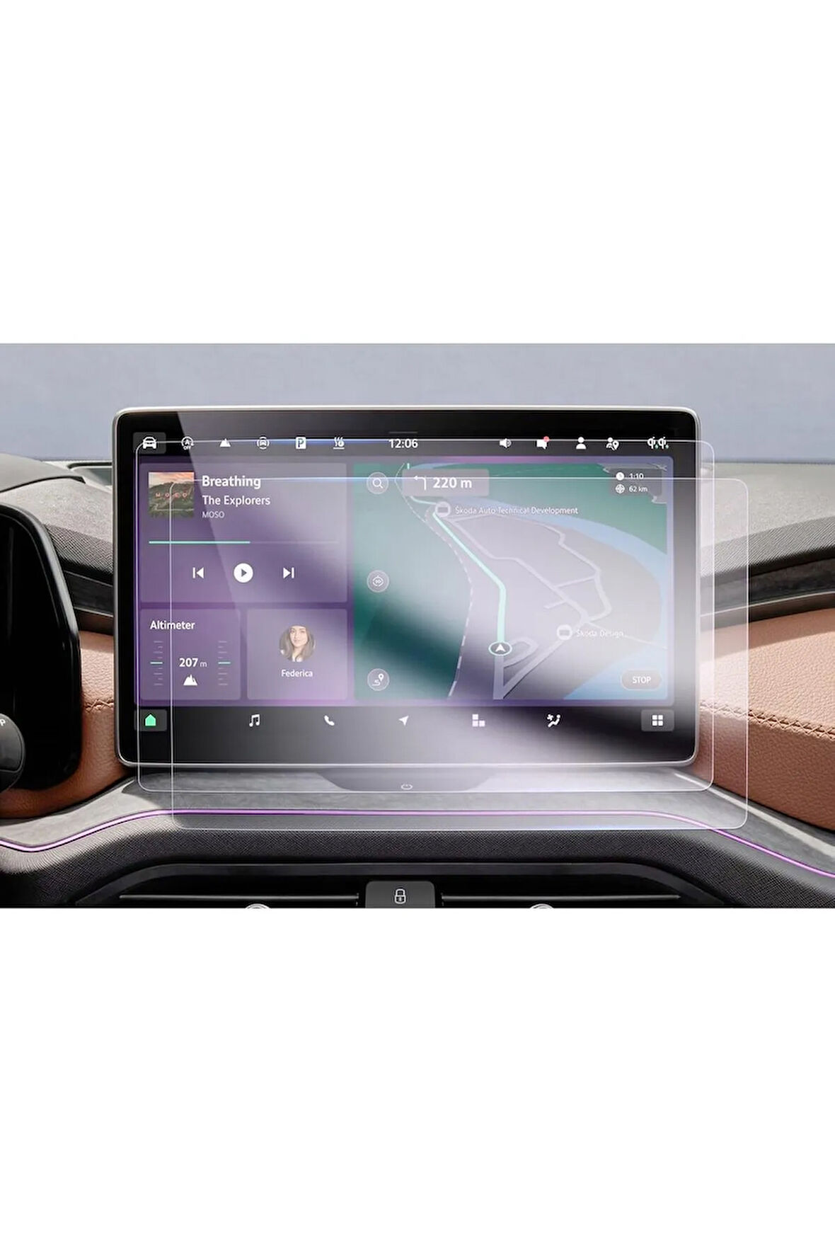 Skoda Superb 13 inç Uyumlu Multimedya Navigasyon 9H Nano Ekran Koruyucu